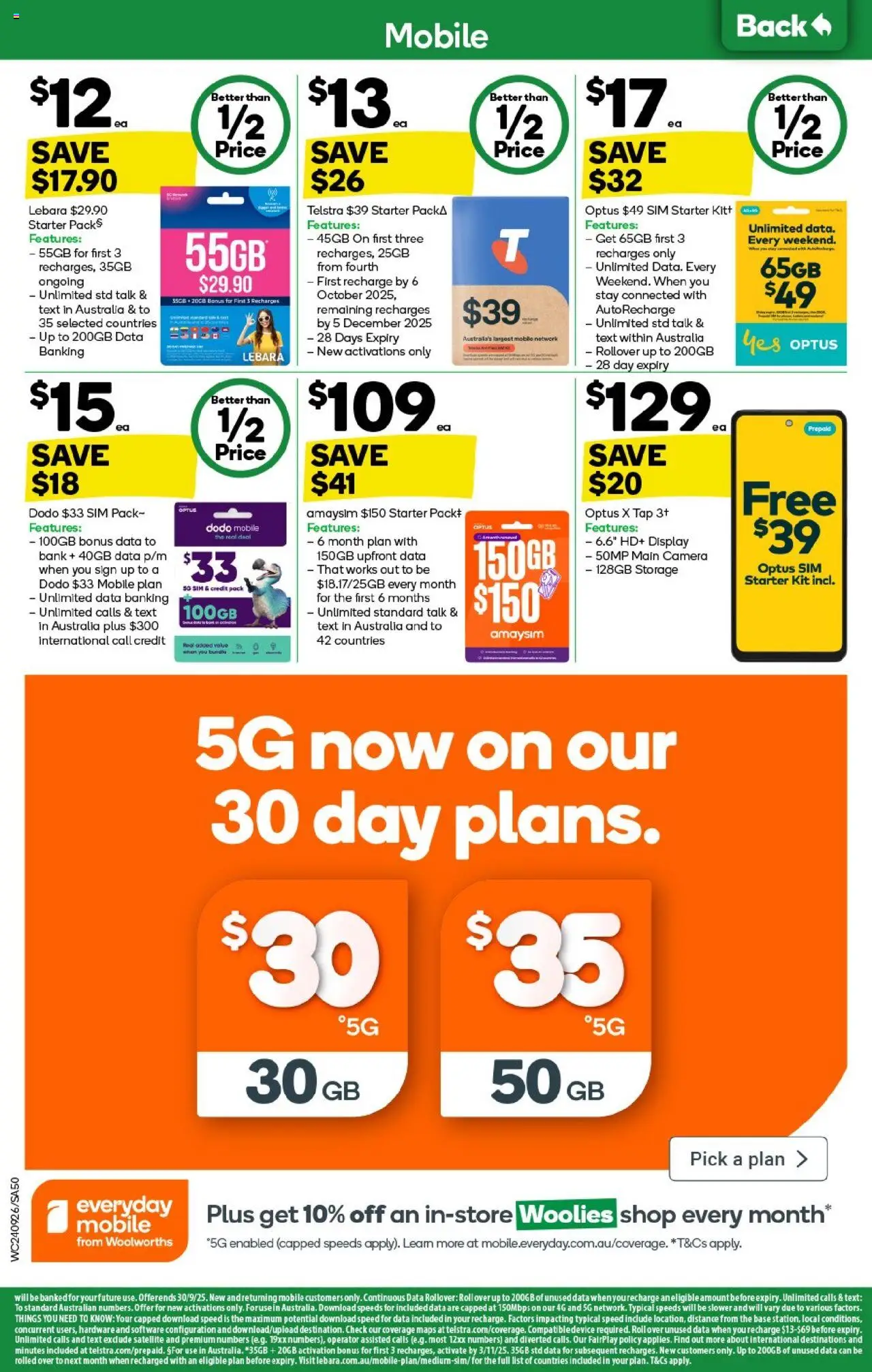 Woolworths catalogue - valid from 24.09.2025 | Page: 50 | Products: Tap, Camera, Satellite, Mobile