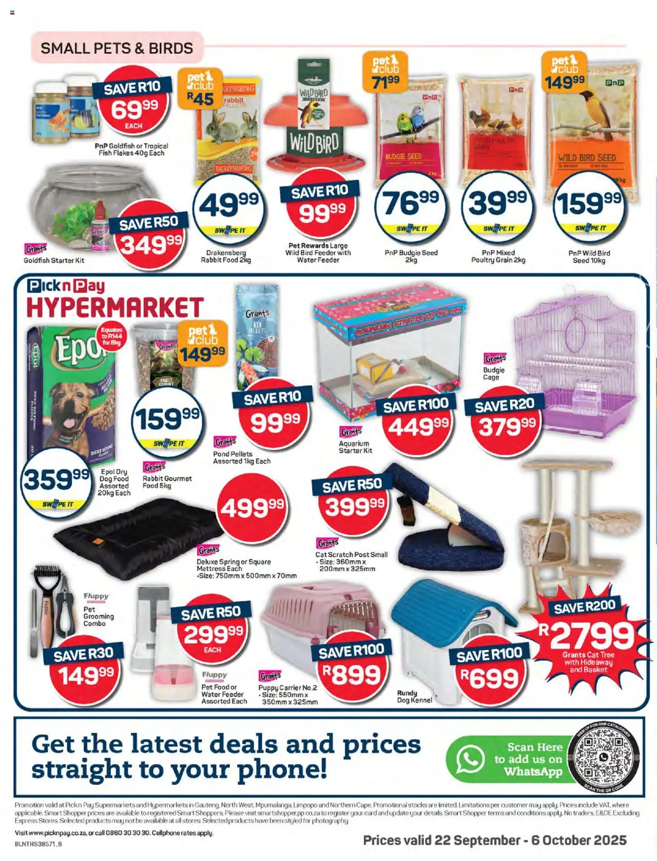 New Pick n Pay catalogue – valid from 22.09.2025 | Page: 8 | Products: Pet food, Mattress, Flakes, Water