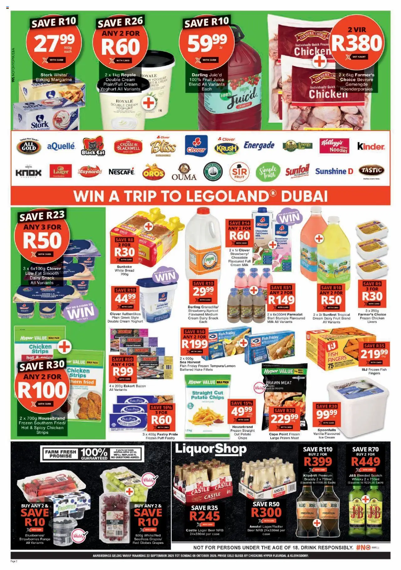 New Checkers catalogue – valid from 22.09.2025 | Page: 2 | Products: Case, Juice, Beer, Cream
