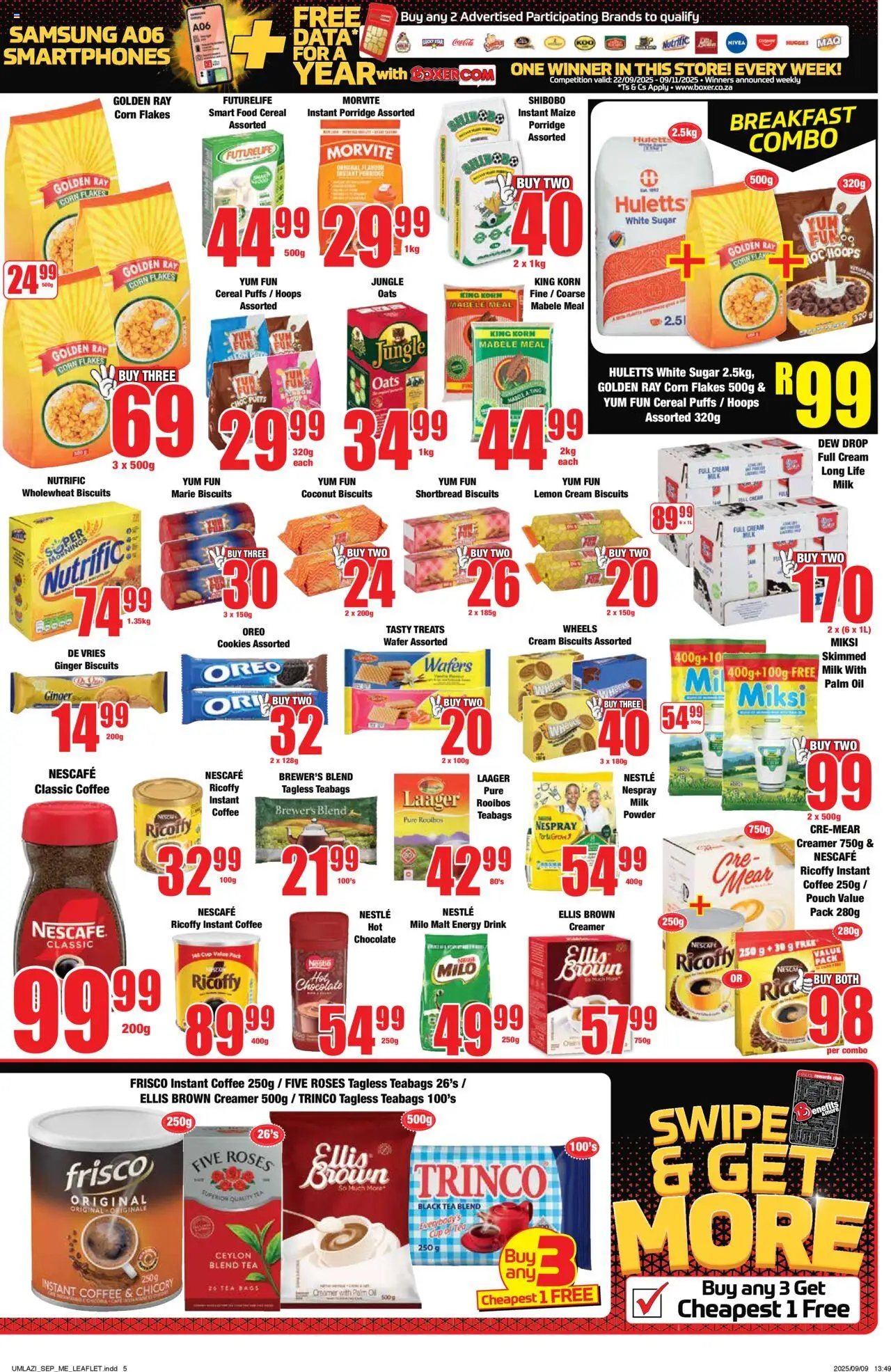 New Boxer catalogue – valid from 22.09.2025 | Page: 5 | Products: Oats, Biscuits, Tea, Lemon
