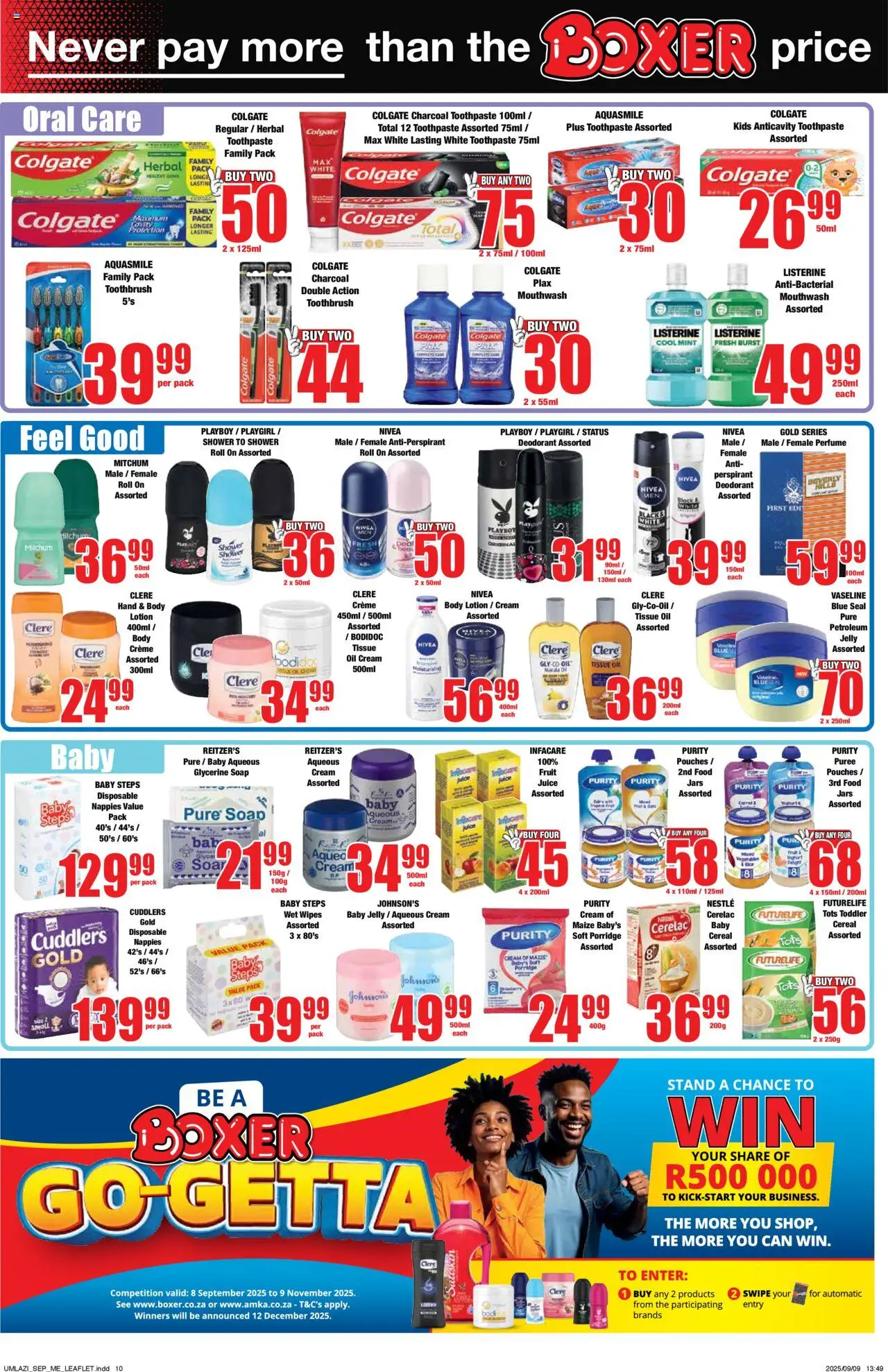 New Boxer catalogue – valid from 22.09.2025 | Page: 10 | Products: Tissue oil, Shower, Perfume, Mouthwash
