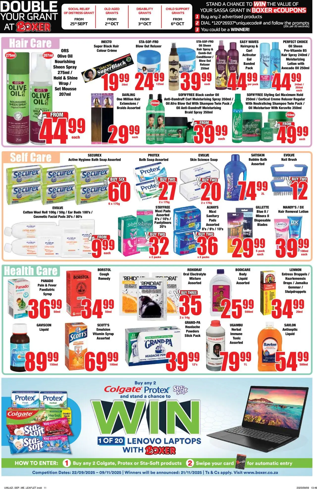 New Boxer catalogue – valid from 22.09.2025 | Page: 11 | Products: Dates, Tonic, Pads, Conditioner