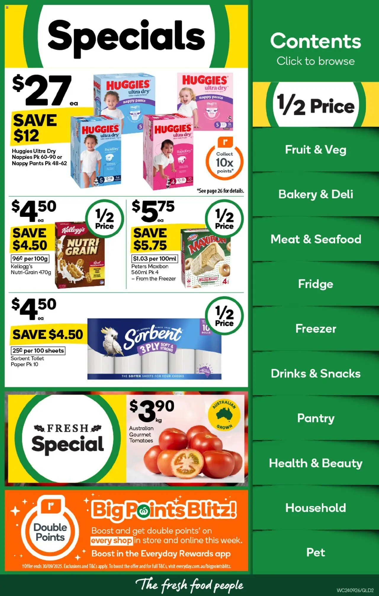 Woolworths catalogue - valid from 24.09.2025 | Page: 2 | Products: Toilet, Tomatoes, Meat, Freezer