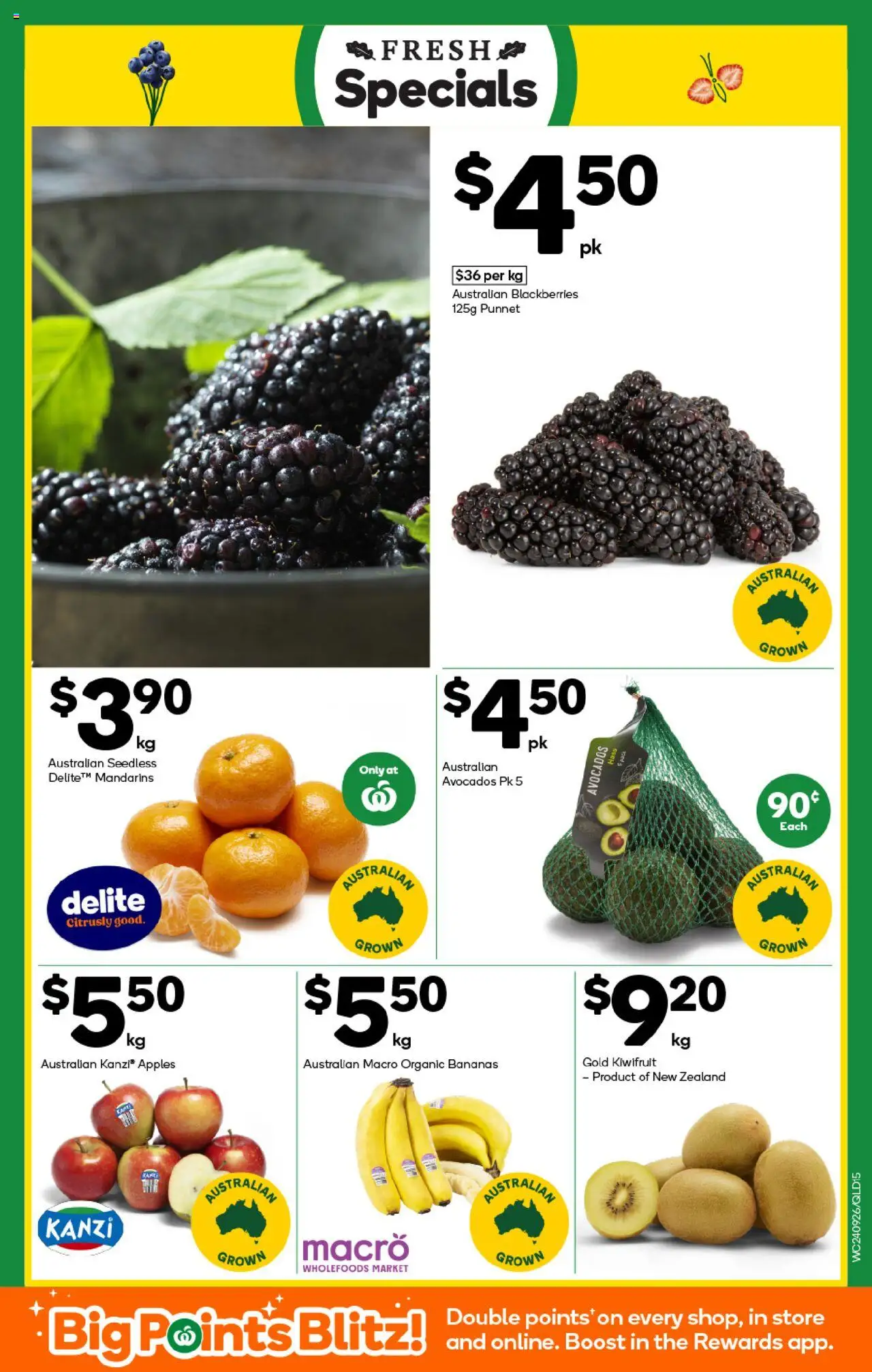 Woolworths catalogue - valid from 24.09.2025 | Page: 15 | Products: Apples, Bananas, Kiwifruit, Mandarins
