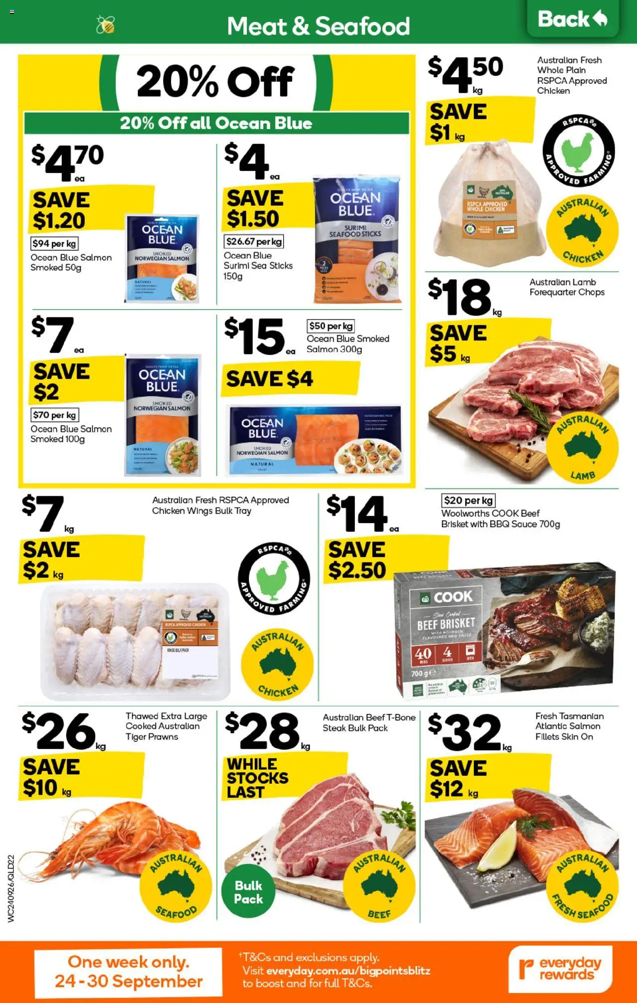 Woolworths catalogue - valid from 24.09.2025 | Page: 22 | Products: BBQ Sauce, Prawns, Steak, Sauce