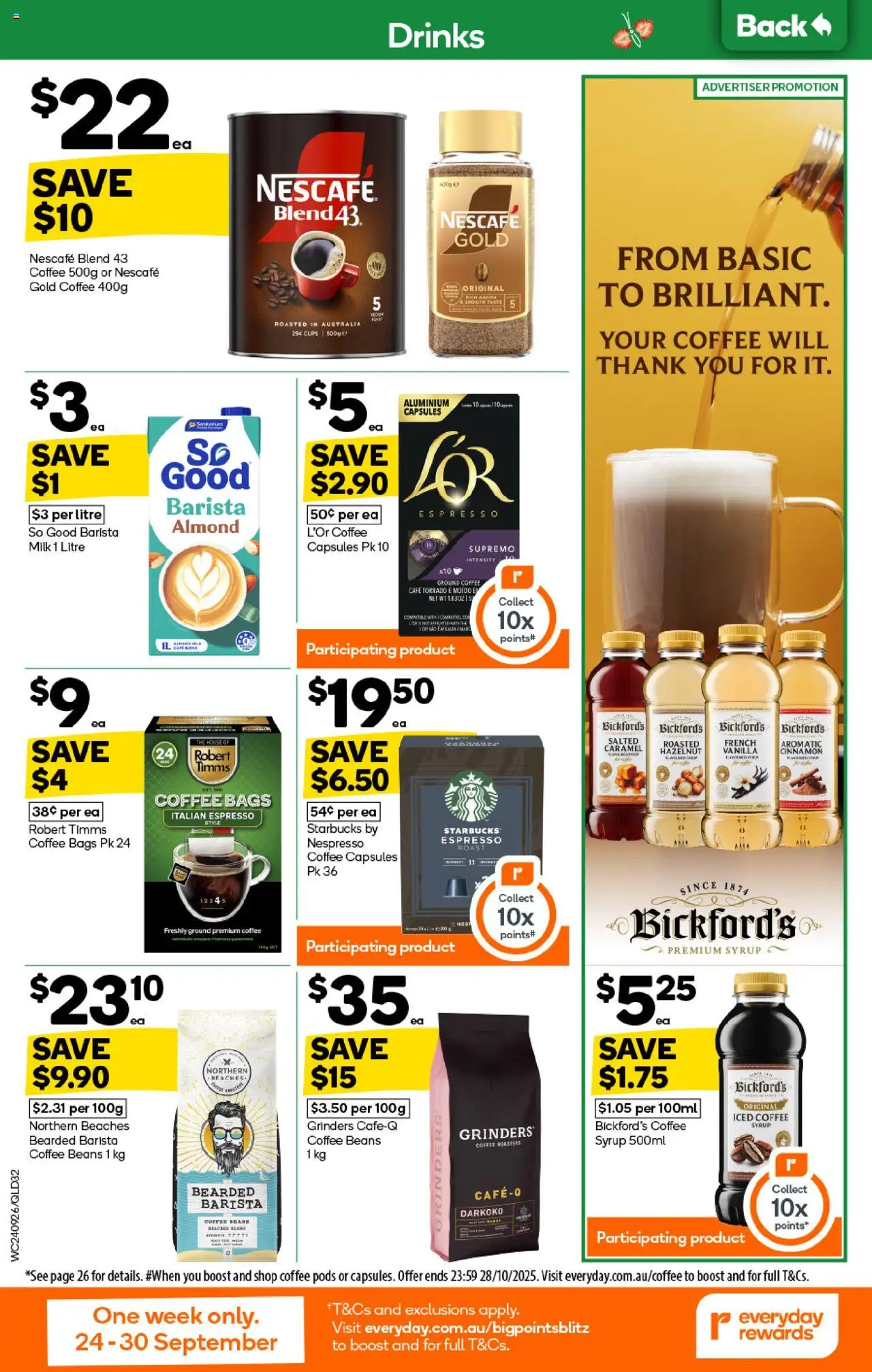 Woolworths catalogue - valid from 24.09.2025 | Page: 32 | Products: Milk, Coffee, Nescafe, Clips
