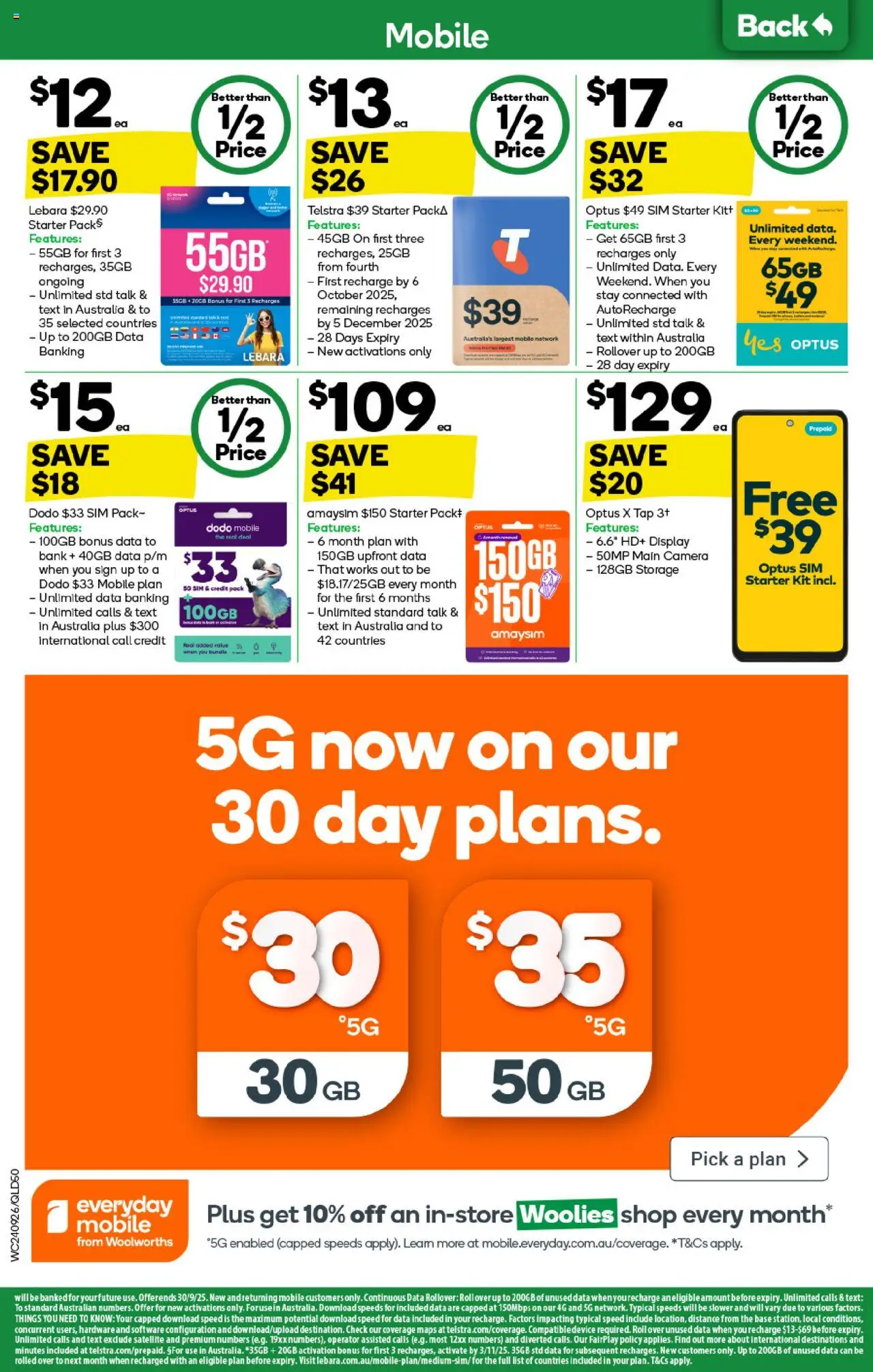 Woolworths catalogue - valid from 24.09.2025 | Page: 50 | Products: Tap, Camera, Satellite, Mobile
