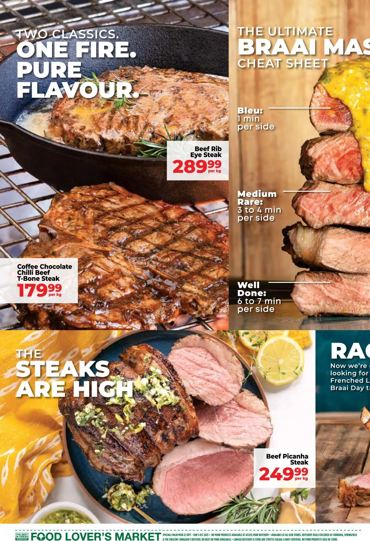 New Food Lover's Market catalogue – valid from 22.09.2025 | Page: 4 | Products: Steak, Pork, Beef, Chilli