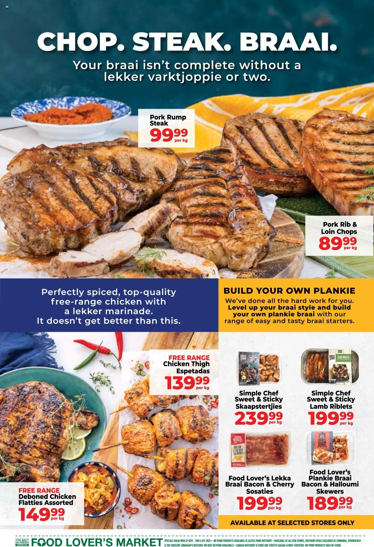 New Food Lover's Market catalogue – valid from 22.09.2025 | Page: 6 | Products: Steak, Chicken, Pork, Bacon