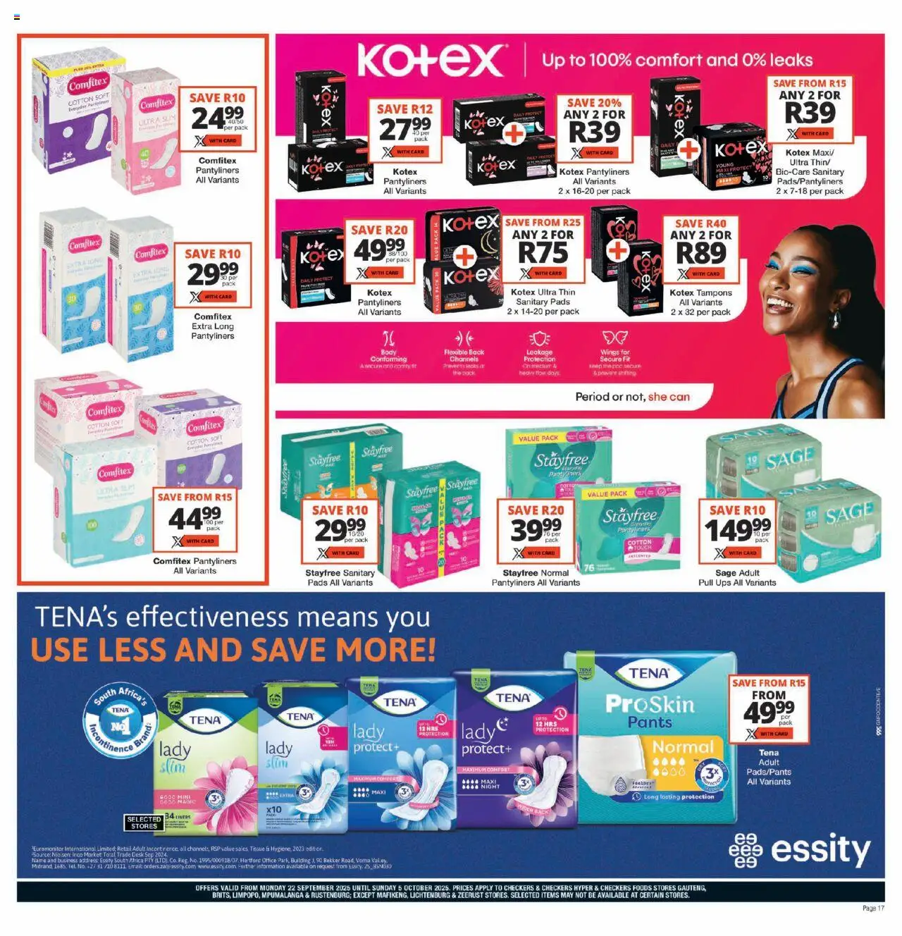 New Checkers catalogue – valid from 22.09.2025 | Page: 17 | Products: Pants, Pads