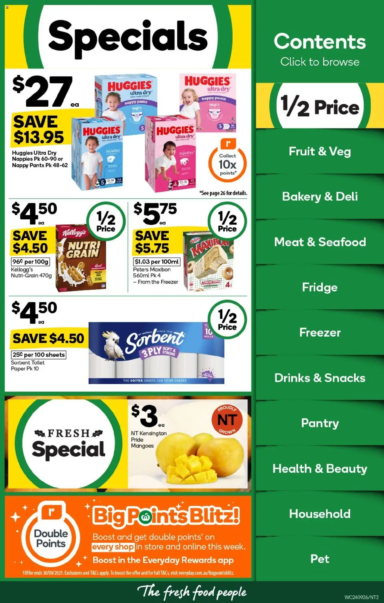 Woolworths catalogue - valid from 24.09.2025 | Page: 2 | Products: Meat, Nappies, Seafood, Freezer