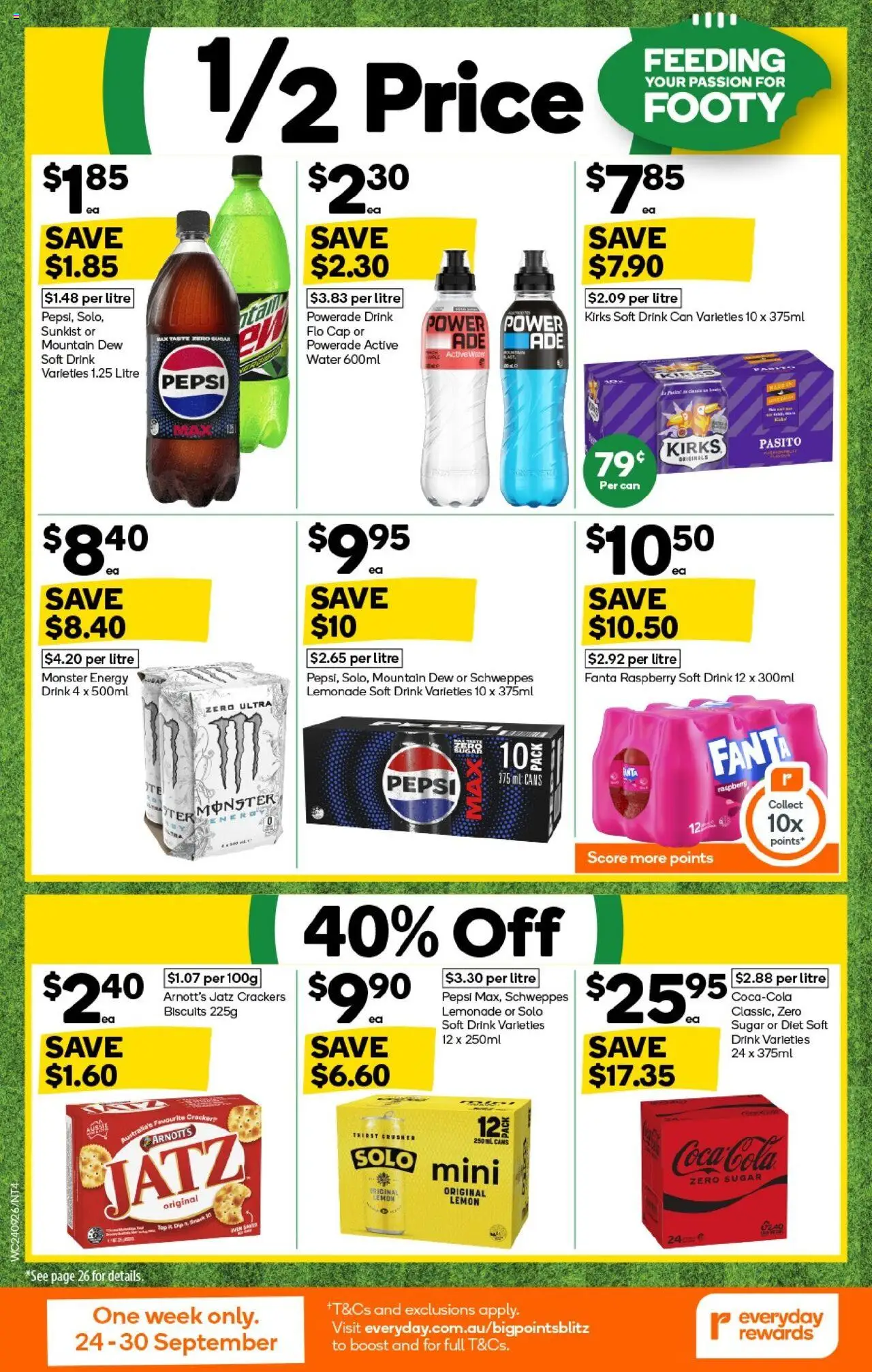 Woolworths catalogue - valid from 24.09.2025 | Page: 4 | Products: Coca Cola, Pepsi, Water, Cap