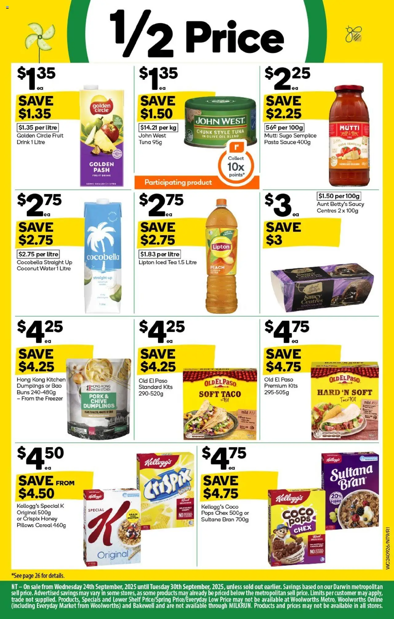 Woolworths catalogue - valid from 24.09.2025 | Page: 9 | Products: Honey, Pasta, Olive oil, Freezer