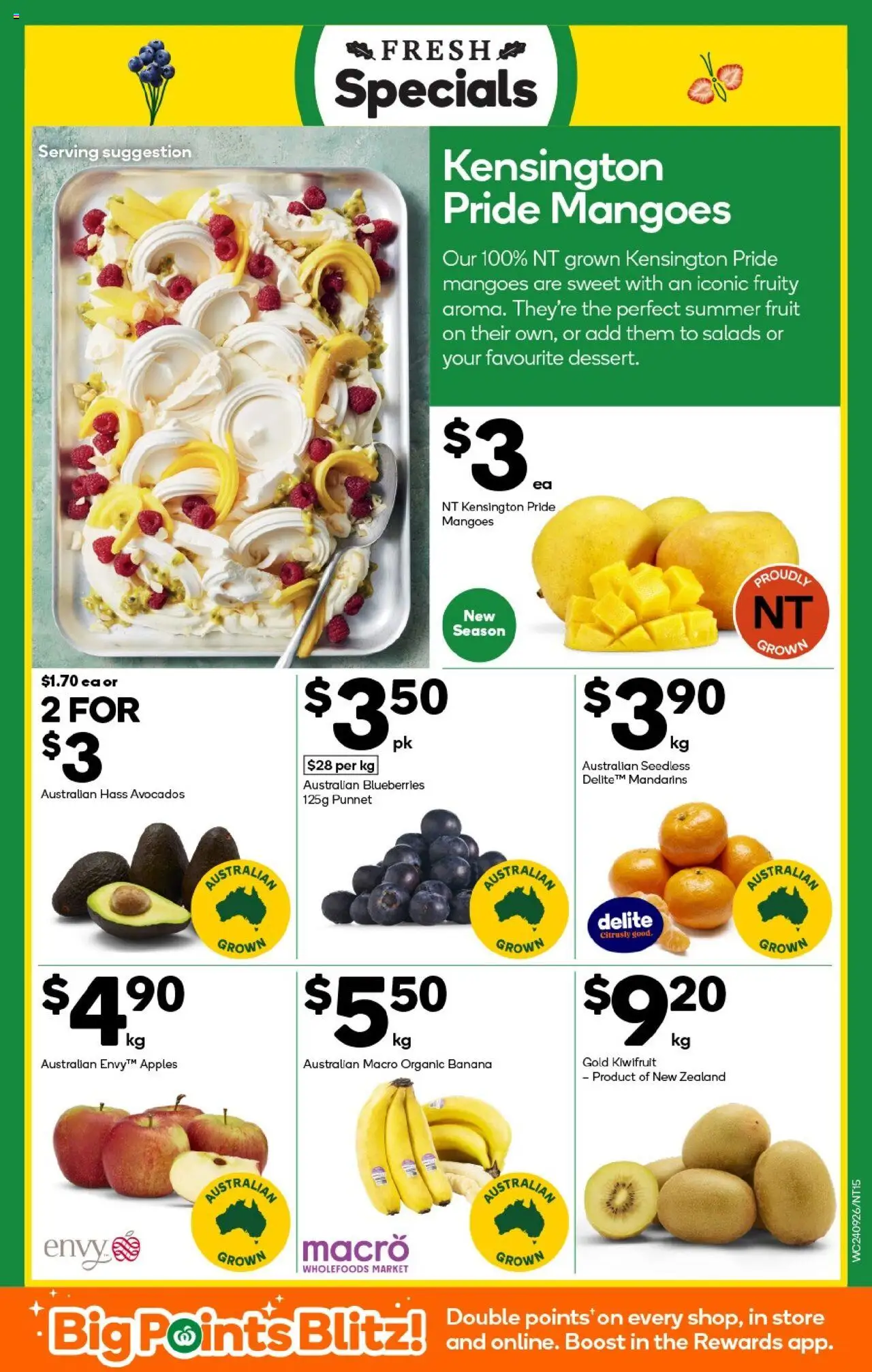 Woolworths catalogue - valid from 24.09.2025 | Page: 15 | Products: Apples, Kiwifruit, Mandarins, Blueberries
