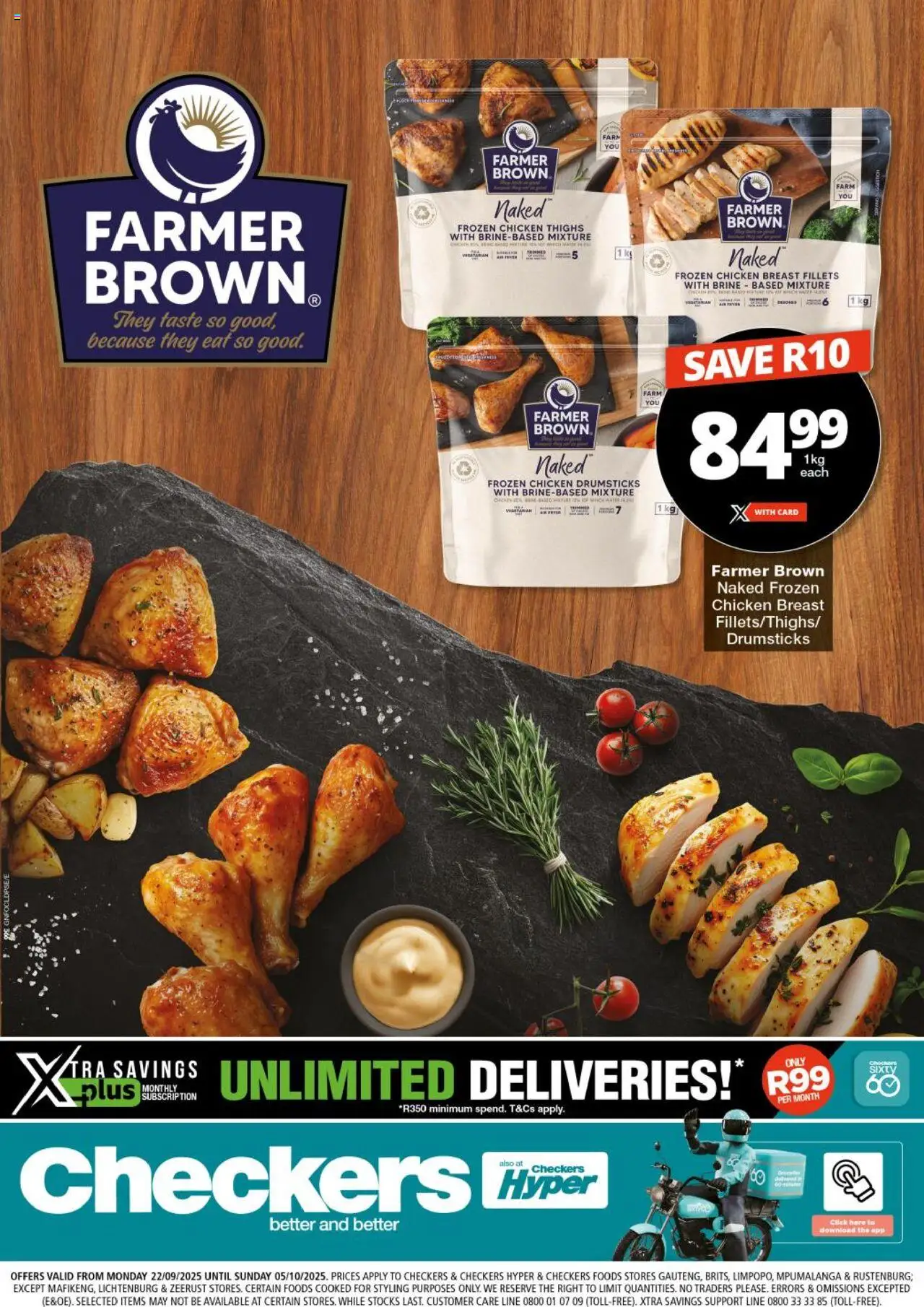 New Checkers catalogue – valid from 22.09.2025 | Page: 1 | Products: Magdalenas, Chicken