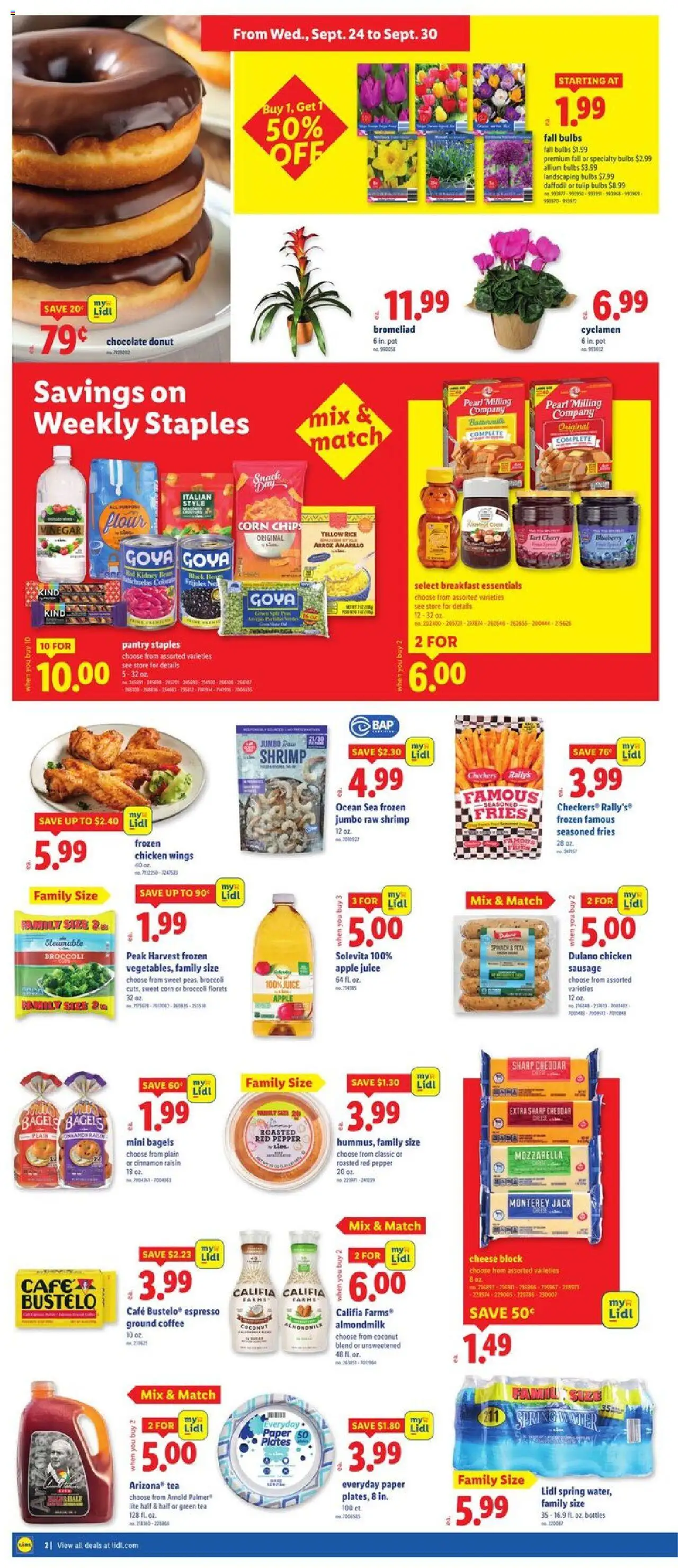 Lidl Weekly Ad - valid from 24.09.2025 | Page: 2 | Products: Green Tea, Spinach, Chocolate, Sausage