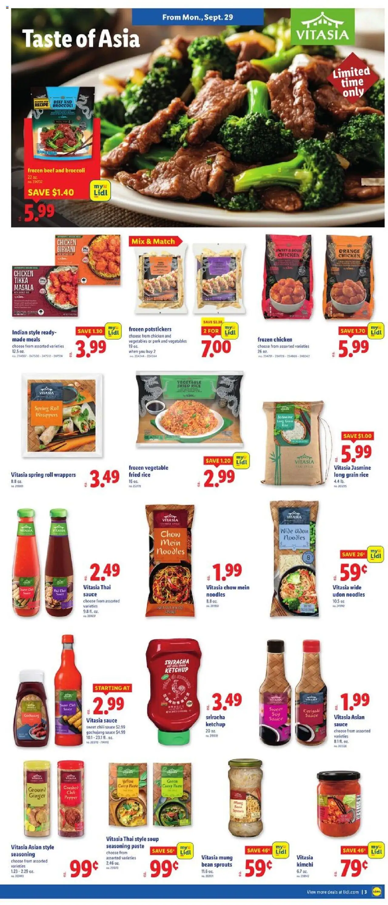 Lidl Weekly Ad - valid from 24.09.2025 | Page: 3 | Products: Broccoli, Noodles, Vegetables, Sauce