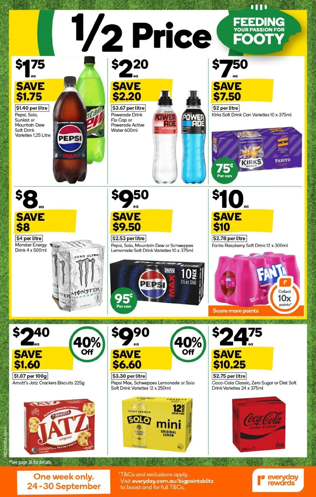 Woolworths catalogue - valid from 24.09.2025 | Page: 4 | Products: Pepsi, Biscuits, Water, Lemon
