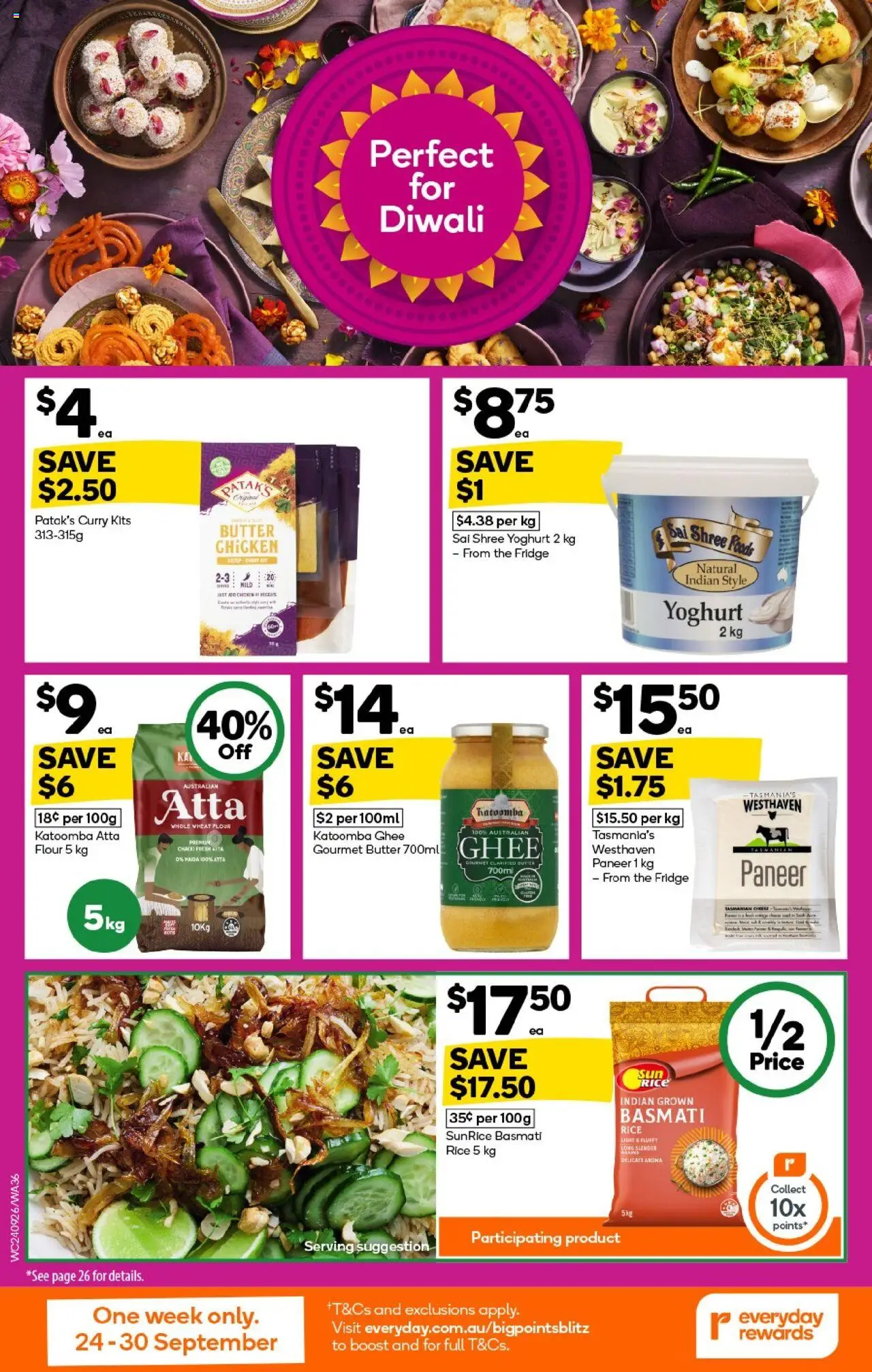 Woolworths catalogue - valid from 24.09.2025 | Page: 36 | Products: Curry, Flour, Chicken, Fridge