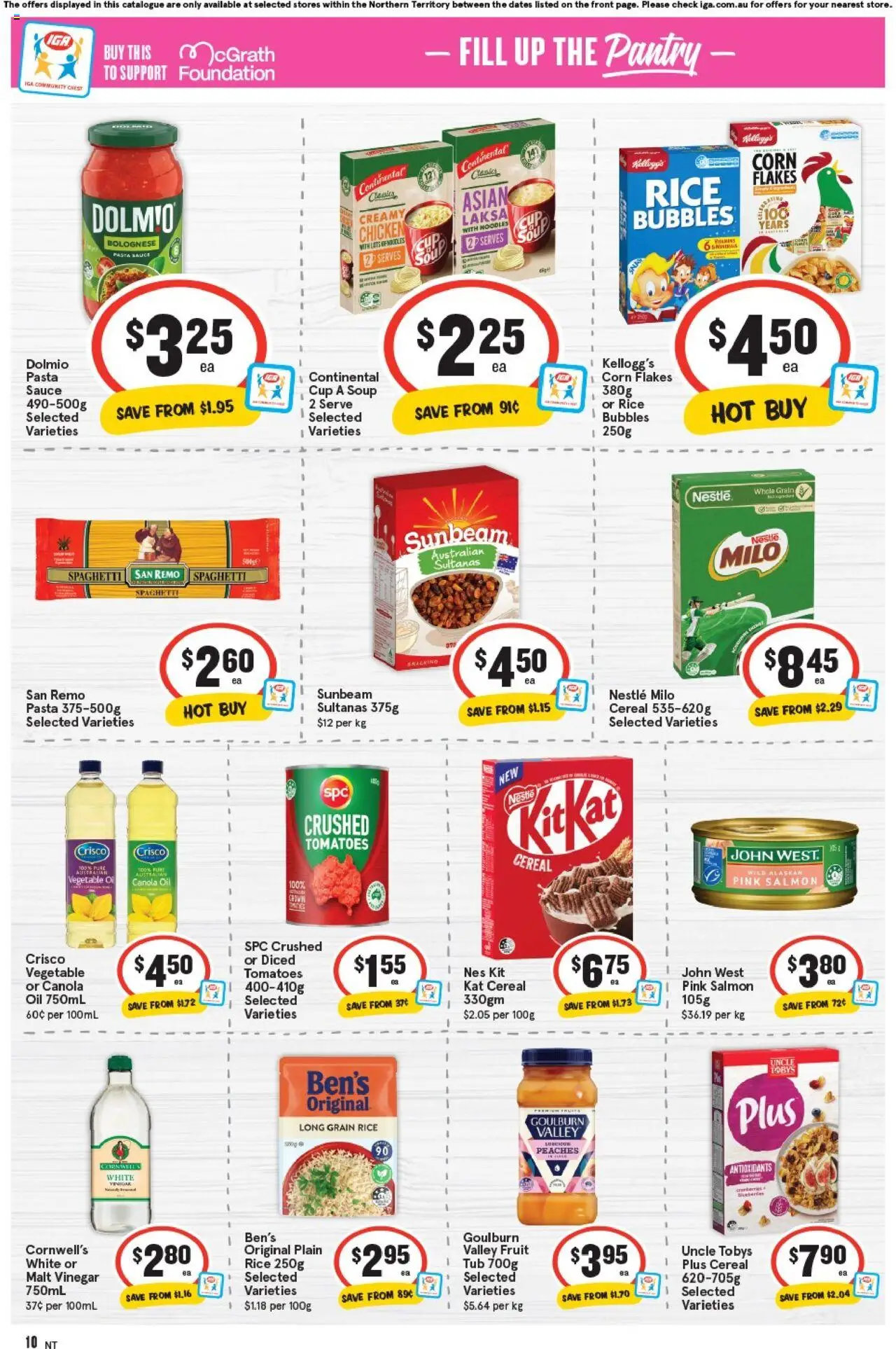 IGA catalogue - valid from 24.09.2025 | Page: 10 | Products: Tomatoes, Cereal, Sauce, Soup