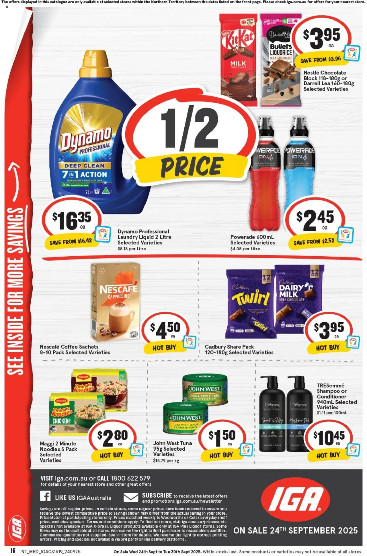 IGA catalogue - valid from 24.09.2025 | Page: 16 | Products: Chocolate, Pepper, Lemon, Nescafe