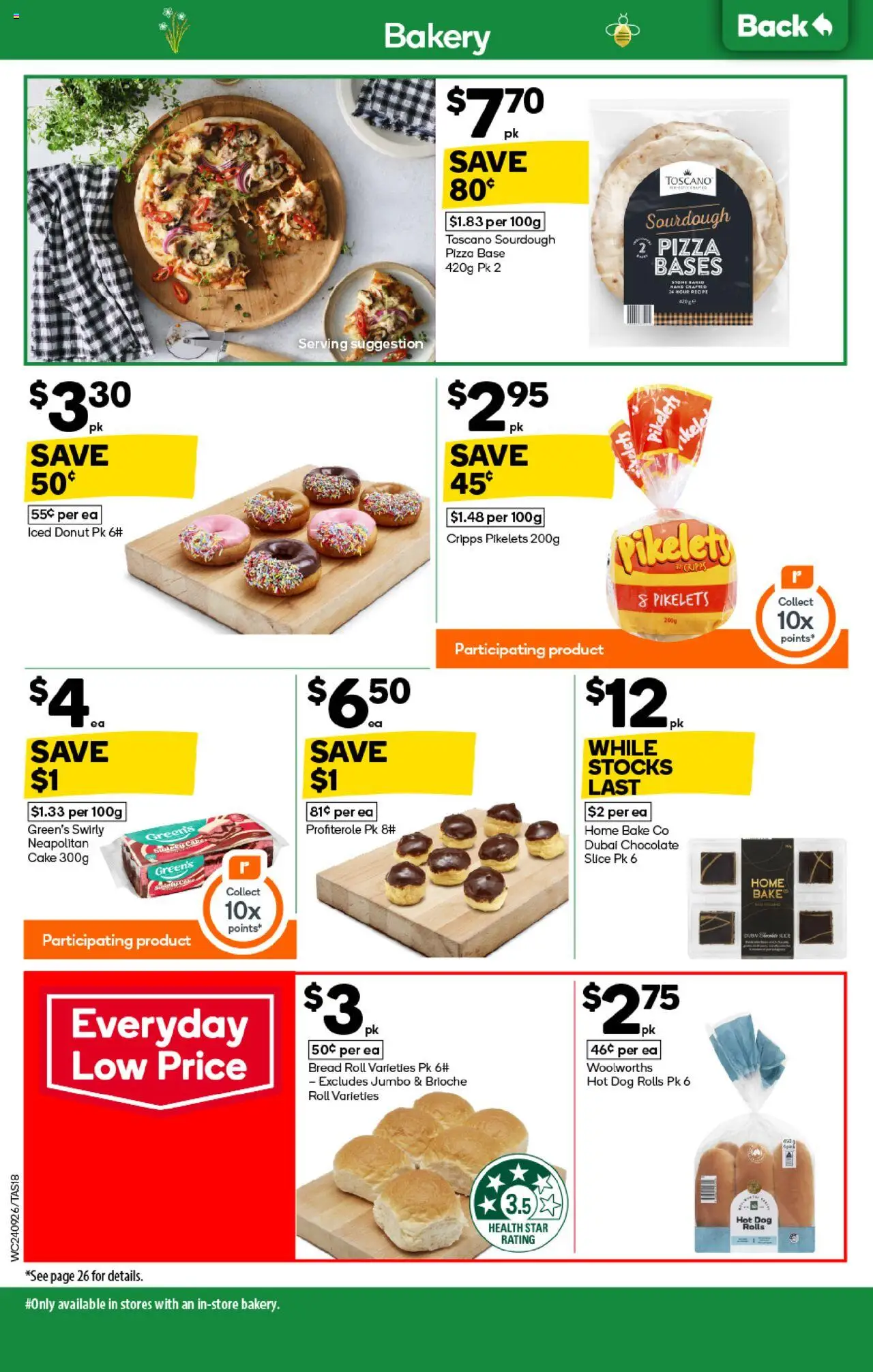 Woolworths catalogue - valid from 24.09.2025 | Page: 18 | Products: Bread, Chocolate, Pizza, Bakery
