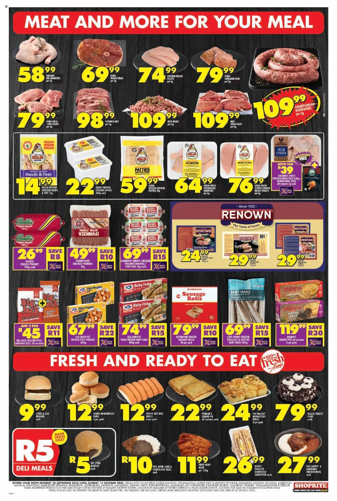 New Shoprite catalogue – valid from 22.09.2025 | Page: 2 | Products: Drone, Bakery, Beef, Gravy