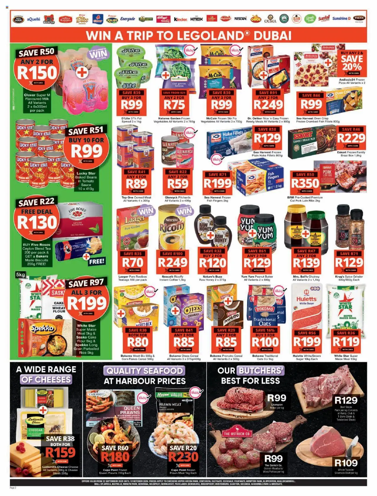 New Checkers catalogue – valid from 22.09.2025 | Page: 2 | Products: Pilchards, Milk, Oats, Coffee