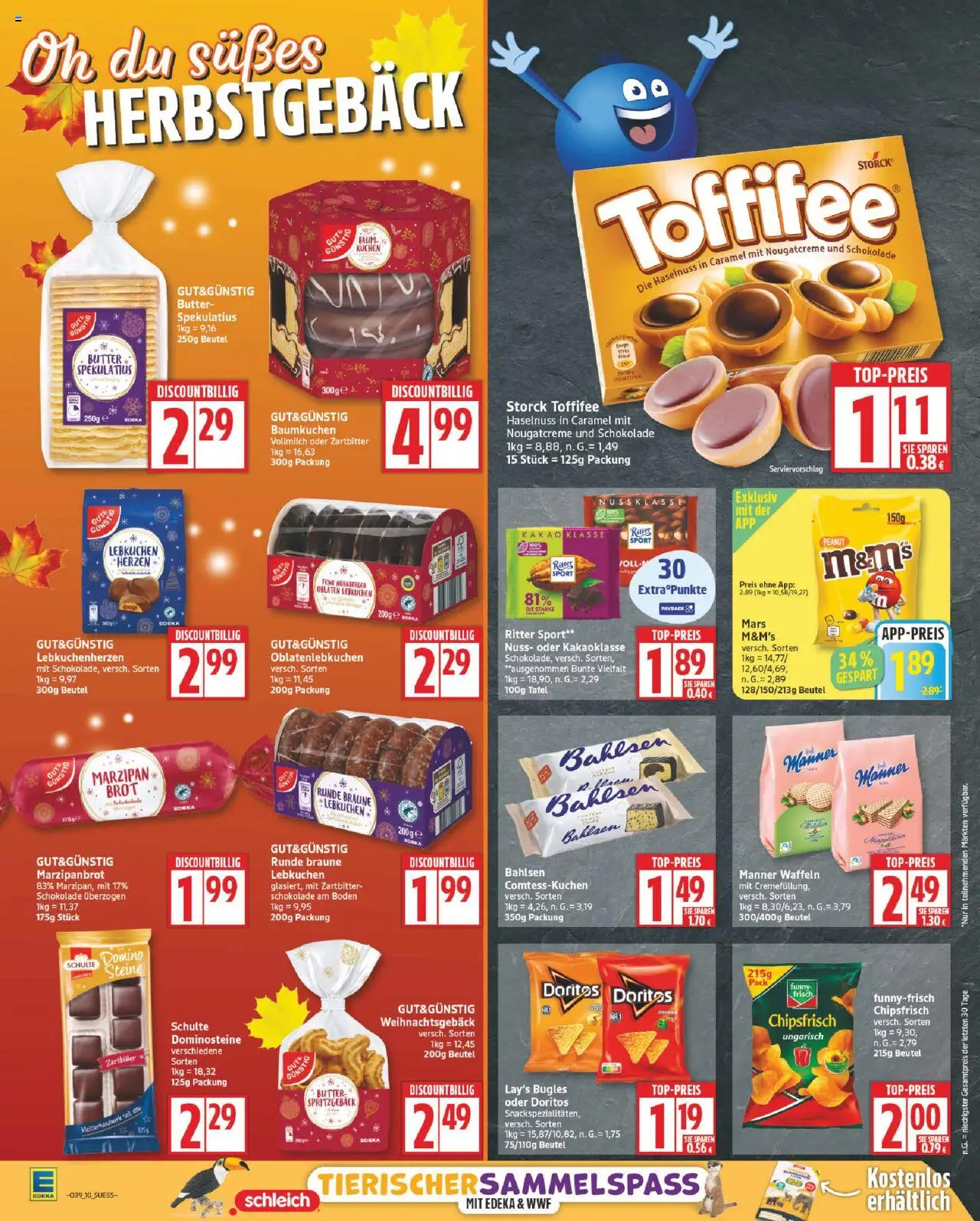Edeka Prospekt 	 – gültig ab 22.09.2025 | Seite: 10 | Produkte: Schokolade, Waffeln, Kuchen, Chips
