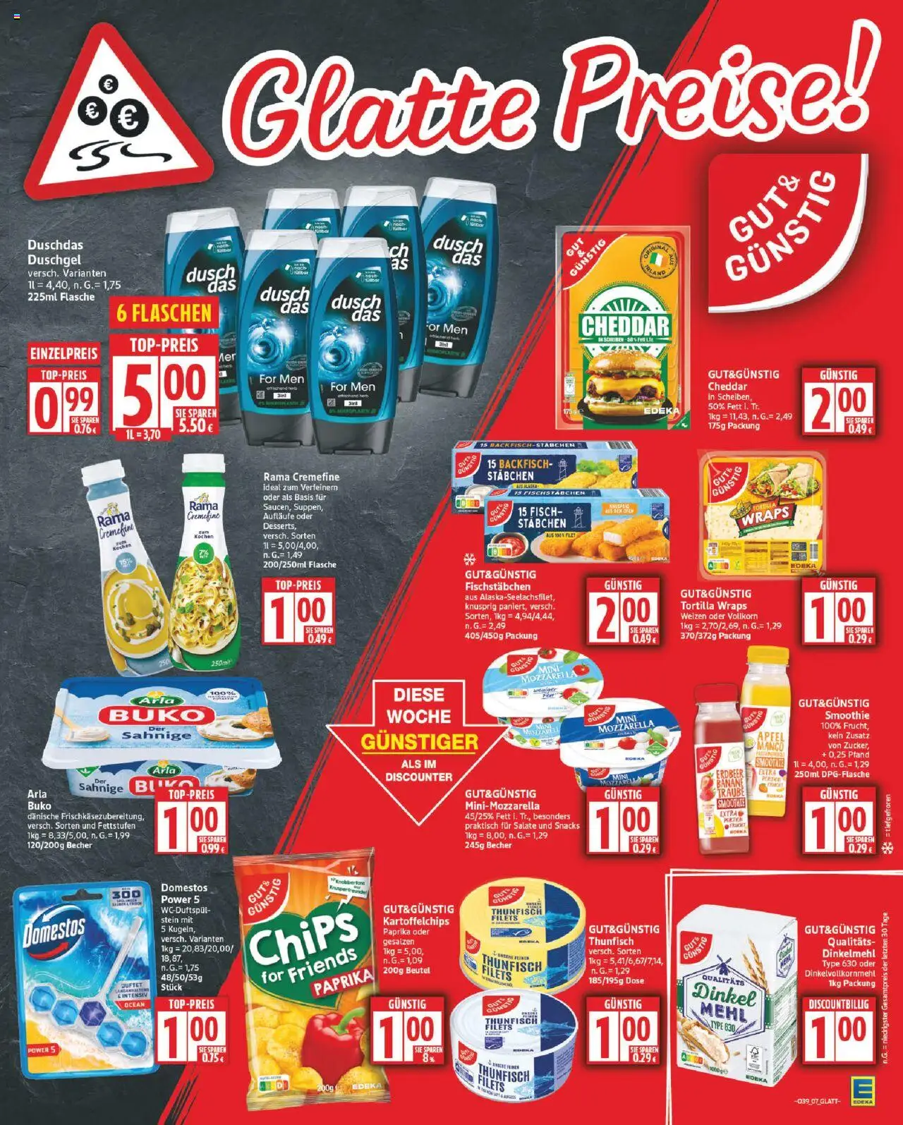 Edeka Prospekt 	 – gültig ab 22.09.2025 | Seite: 7 | Produkte: Mehl, Thunfisch, Rama cremefine, Duschgel