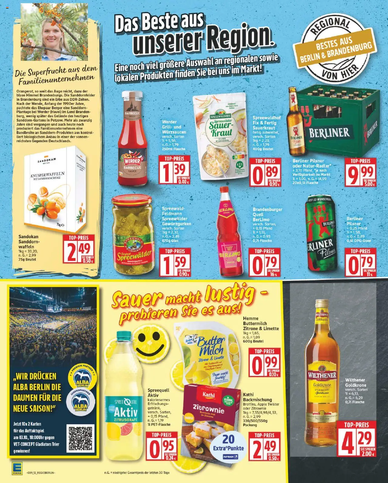 Edeka Prospekt 	 – gültig ab 22.09.2025 | Seite: 12 | Produkte: Berliner, Waffeln, Limette, Berliner pilsner