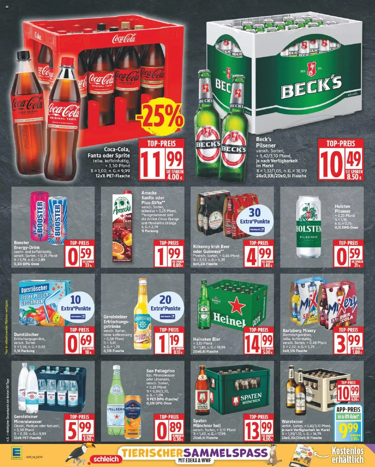 Edeka Prospekt 	 – gültig ab 22.09.2025 | Seite: 14 | Produkte: Cola, Mineralwasser, Heineken, Gerolsteiner