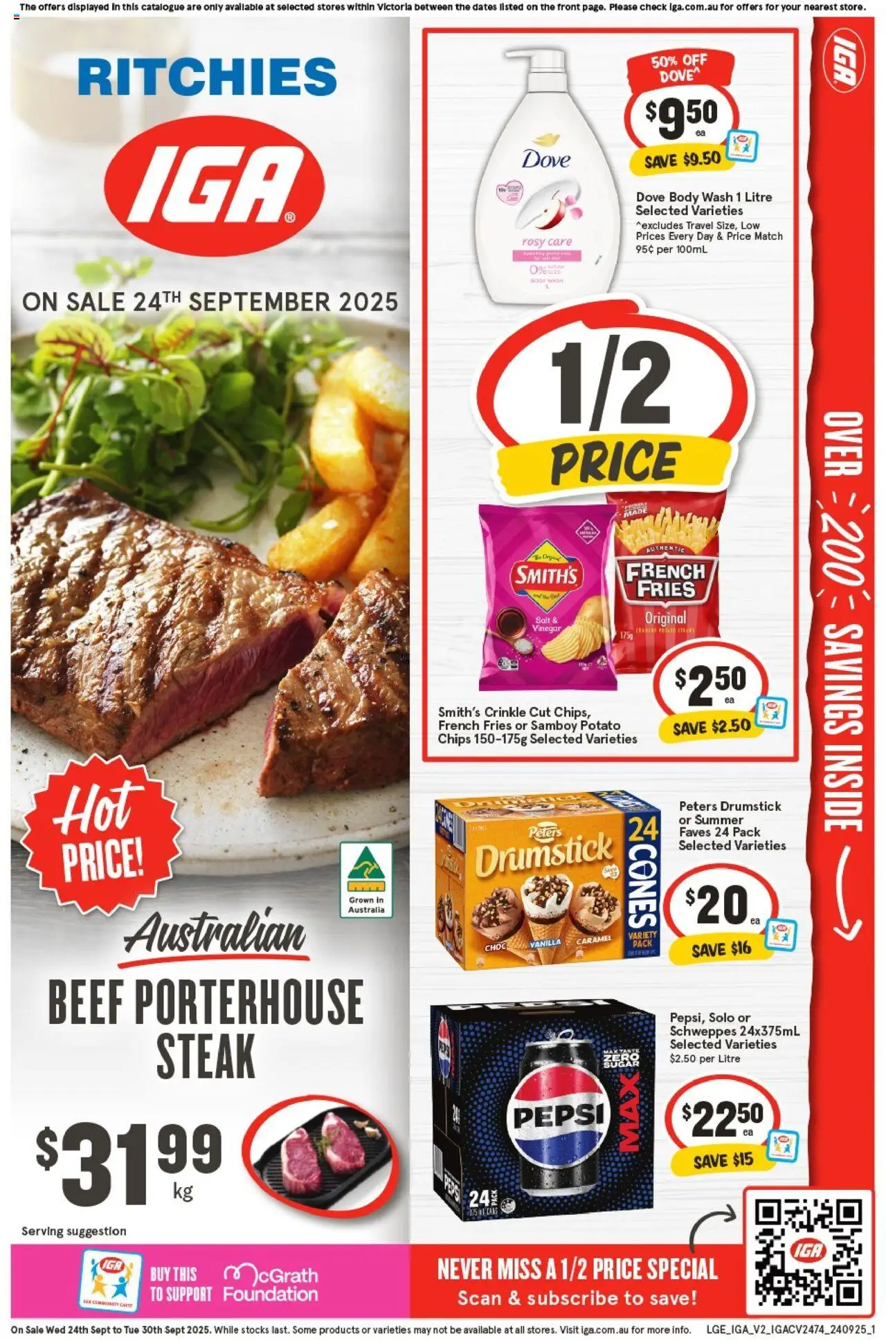 IGA catalogue - valid from 24.09.2025 | Page: 1 | Products: Chips, Salt, Vinegar, Foundation