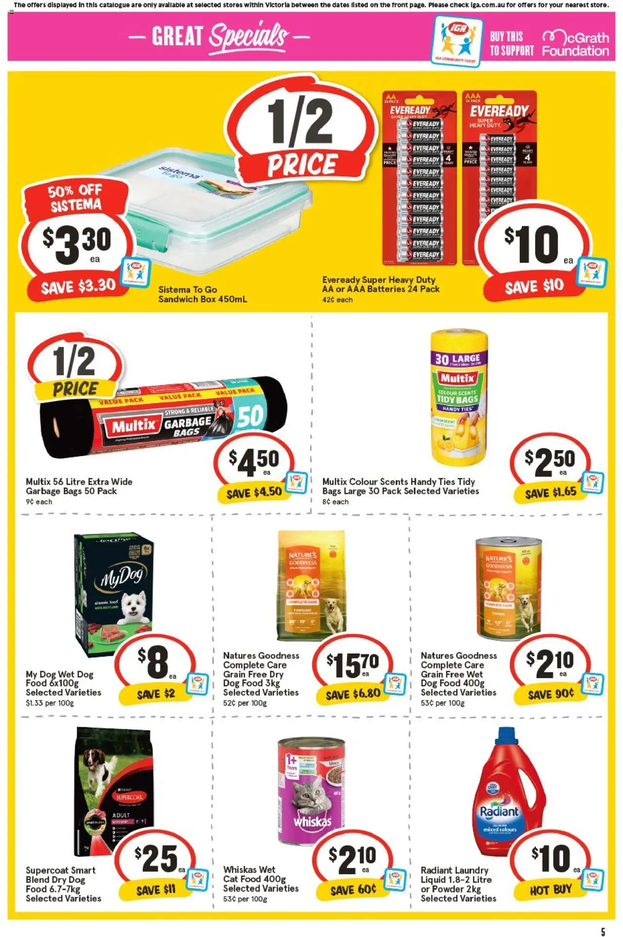 IGA catalogue - valid from 24.09.2025 | Page: 8 | Products: Powder, Dog food, Foundation, Laundry