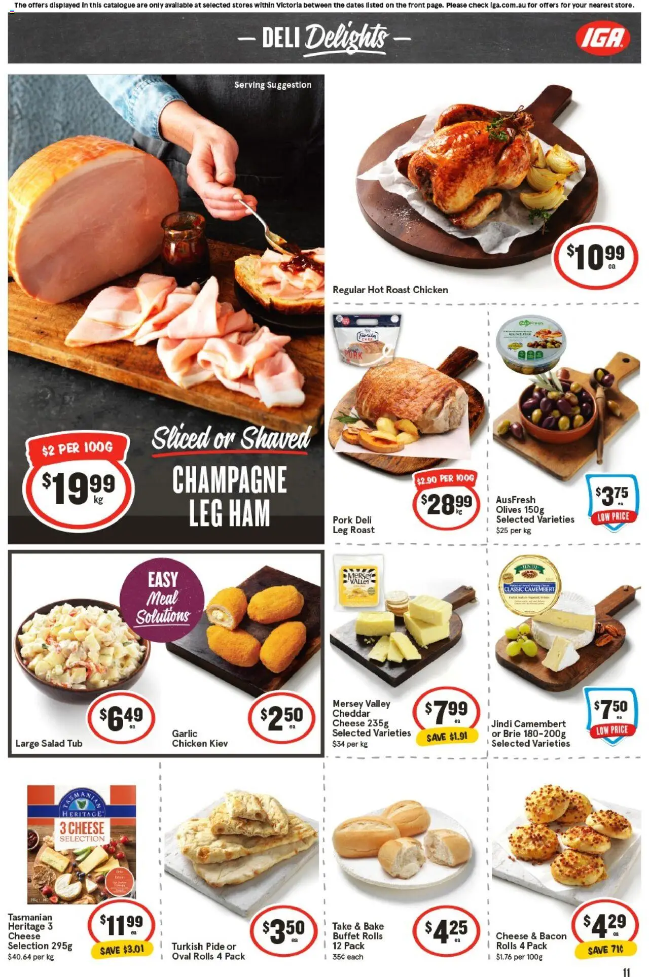 IGA catalogue - valid from 24.09.2025 | Page: 14 | Products: Cheese, Pork, Olives, Garlic