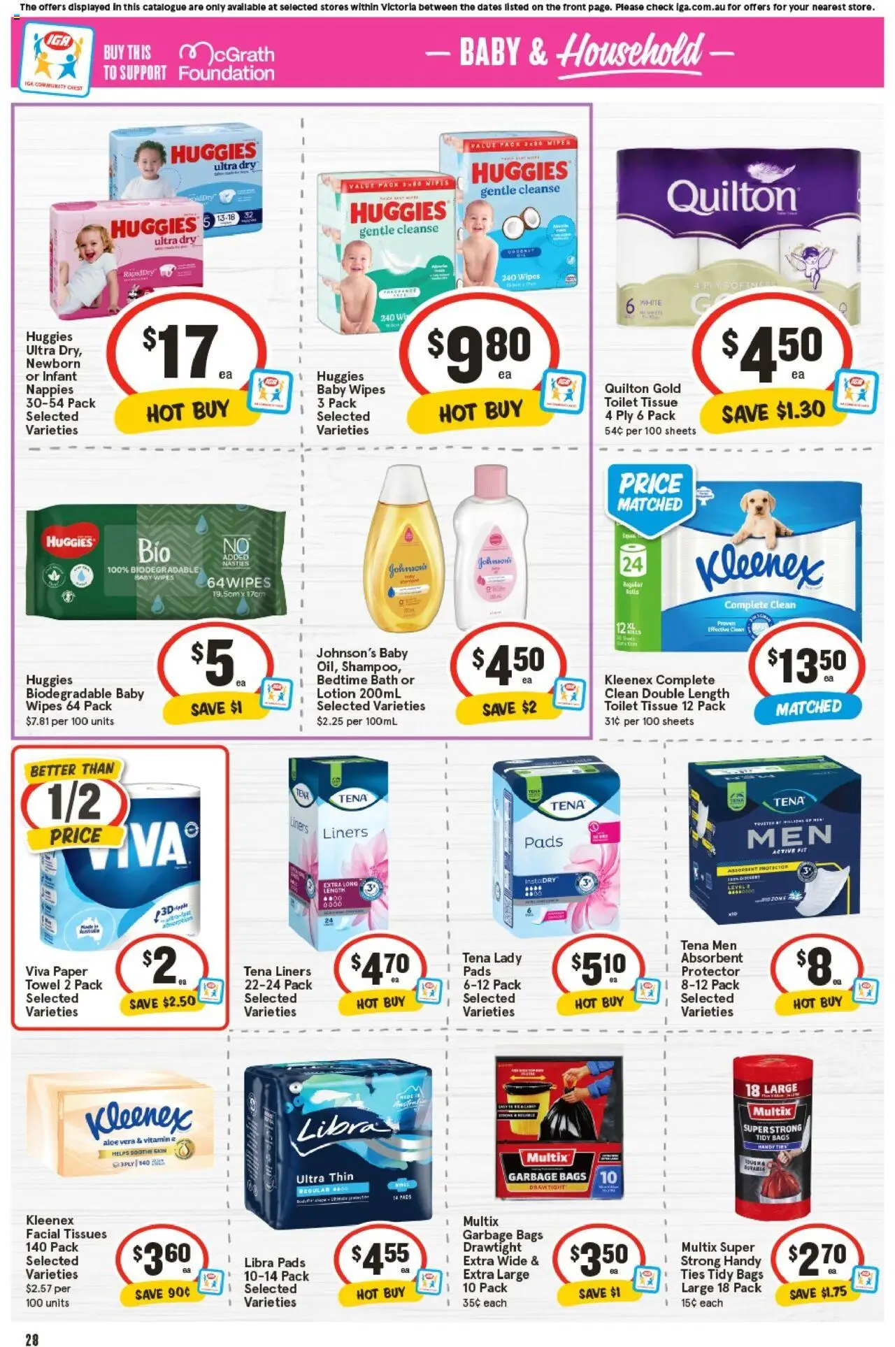 IGA catalogue - valid from 24.09.2025 | Page: 31 | Products: Bath, Garbage bags, Rice, Foundation