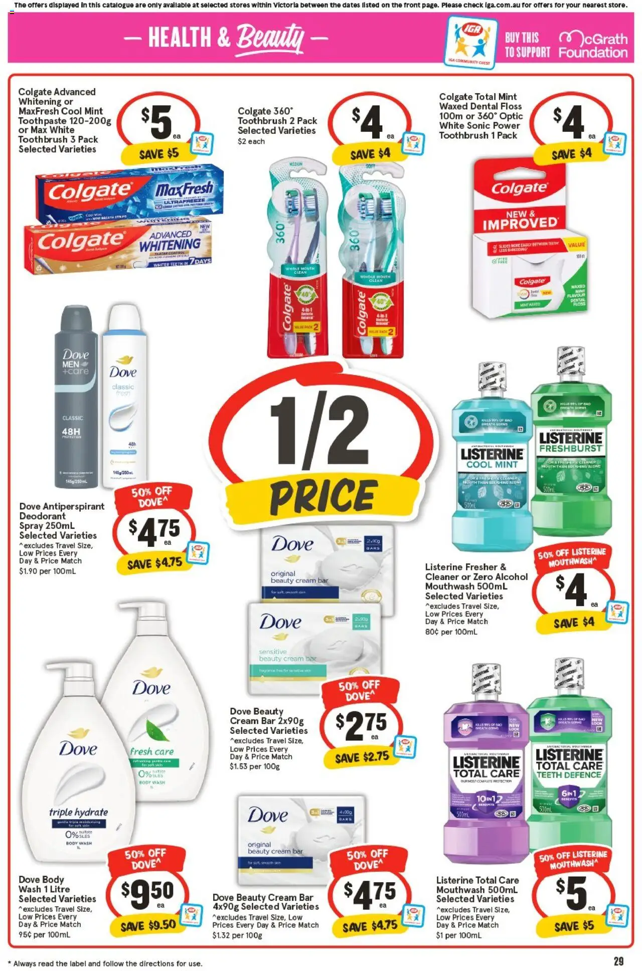 IGA catalogue - valid from 24.09.2025 | Page: 32 | Products: Cleaner, Toothpaste, Mouthwash, Foundation