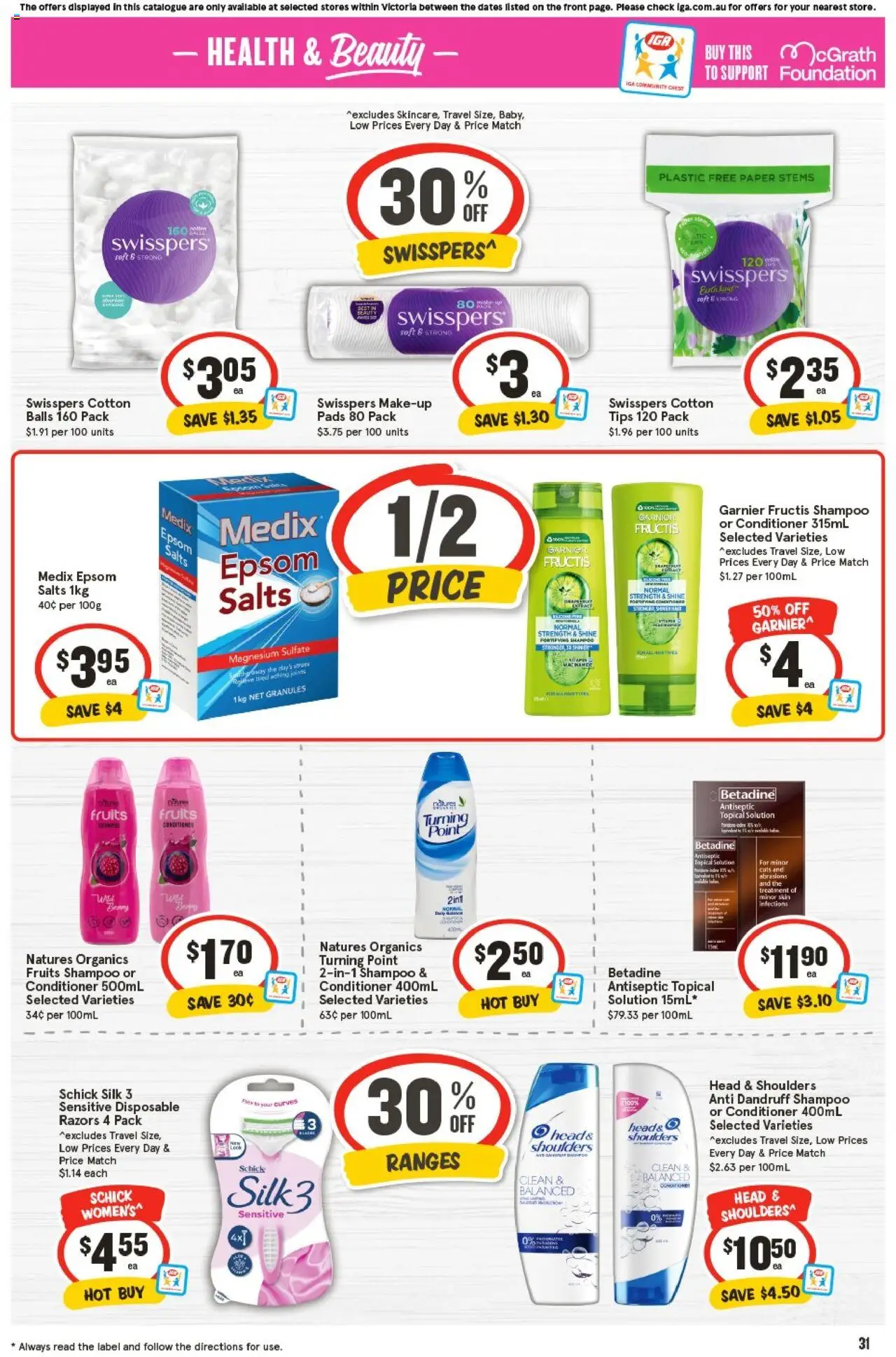 IGA catalogue - valid from 24.09.2025 | Page: 34 | Products: Conditioner, Makeup, Fruits, Foundation