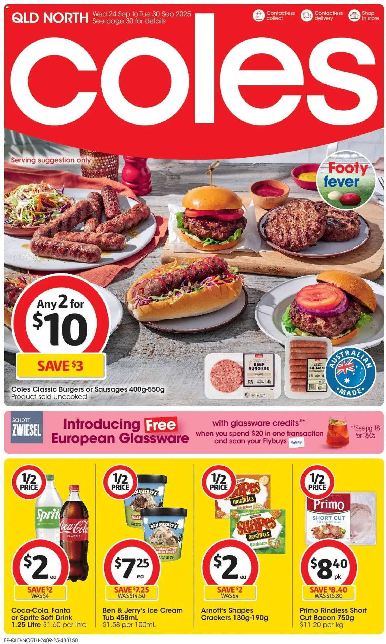 Coles catalogue - valid from 24.09.2025 | Page: 1 | Products: Beef, Coca Cola, Ice cream, Wood