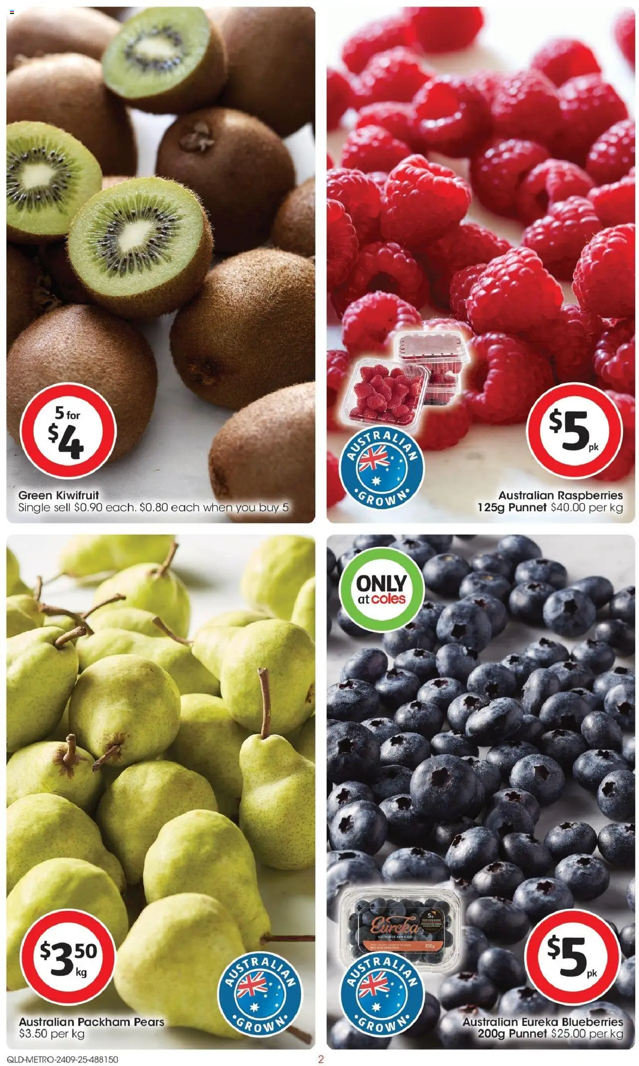 Coles catalogue - valid from 24.09.2025 | Page: 2 | Products: Kiwifruit, Blueberries