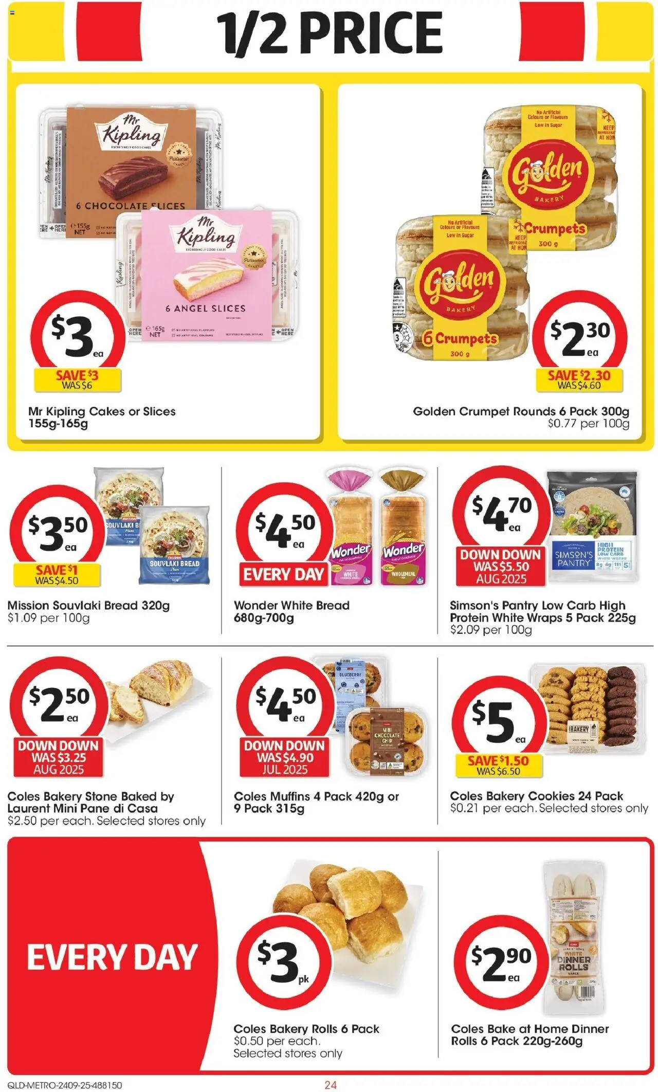 Coles catalogue - valid from 24.09.2025 | Page: 24 | Products: Crumpets, Bread, Chocolate, Muffins
