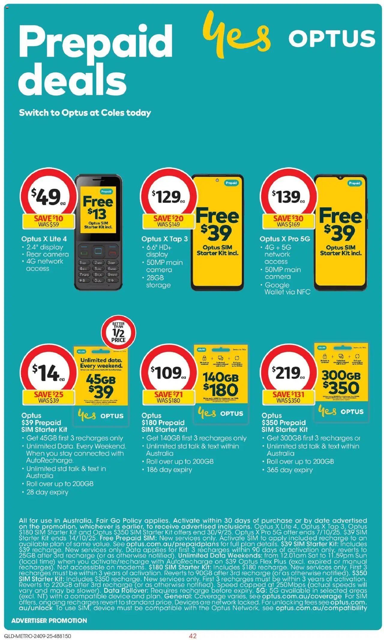 Coles catalogue - valid from 24.09.2025 | Page: 42 | Products: Tap, Wallet, Device, Camera