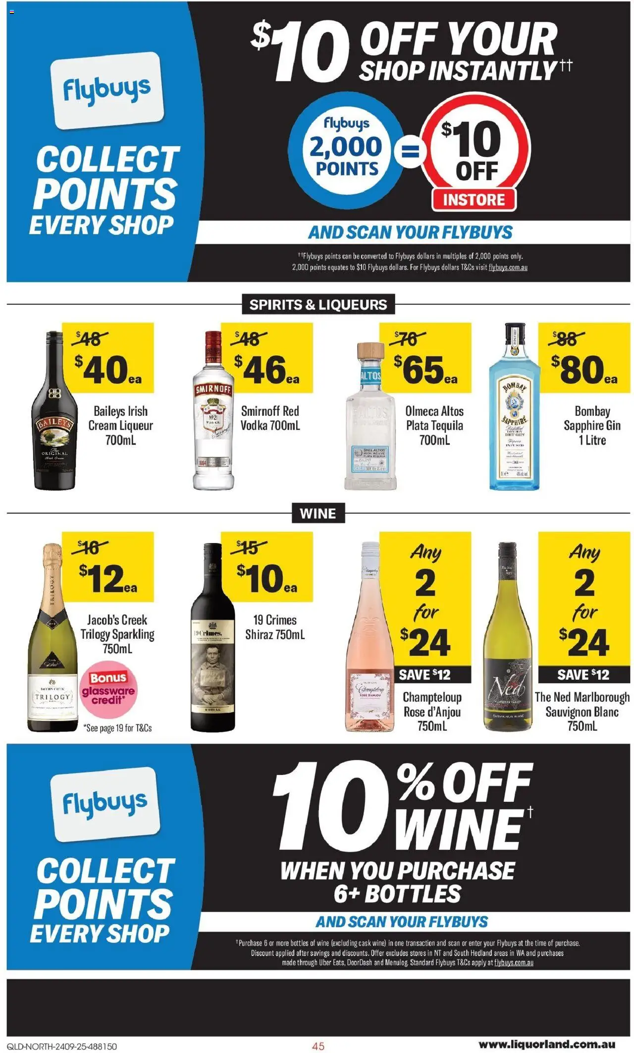 Coles catalogue - valid from 24.09.2025 | Page: 45 | Products: Glassware, Gin, Cream, Vodka