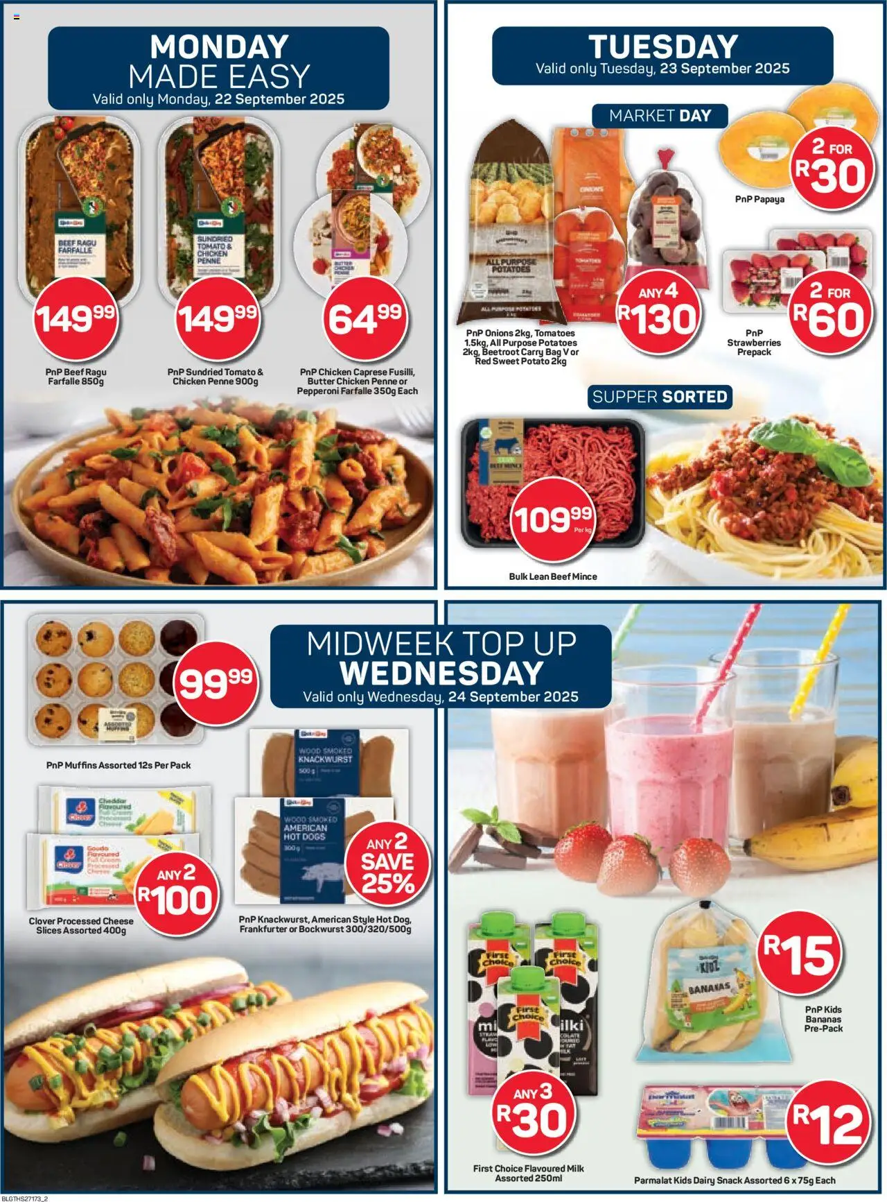 New Pick n Pay catalogue – valid from 22.09.2025 | Page: 2 | Products: Butter, Beef, Hot dogs, Strawberries