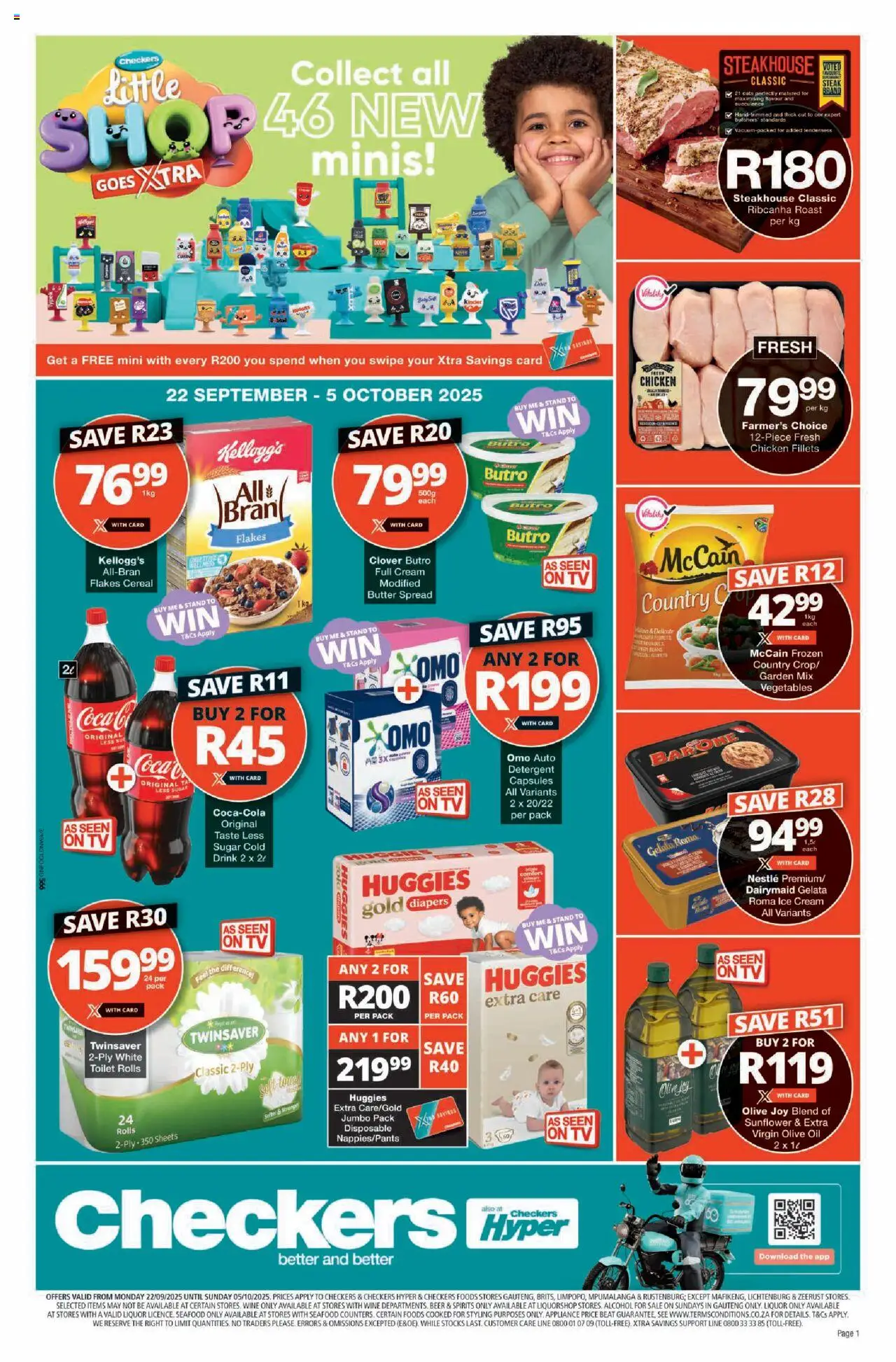 New Checkers catalogue – valid from 22.09.2025 | Page: 1 | Products: TV, Butter, Cream, Flakes