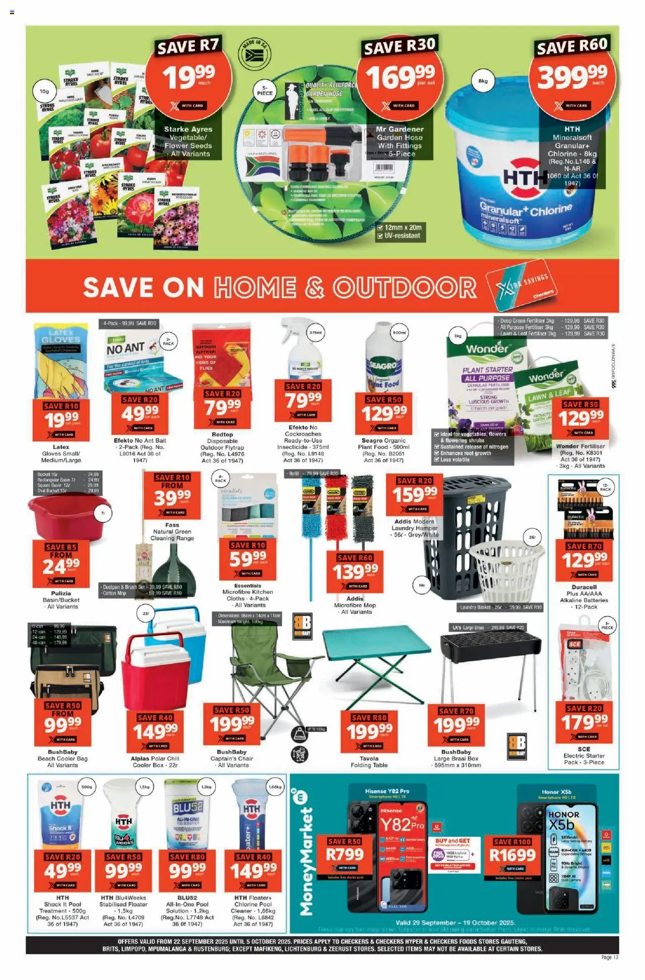 New Checkers catalogue – valid from 22.09.2025 | Page: 13 | Products: Sim, Smartphone, Chair, Mop