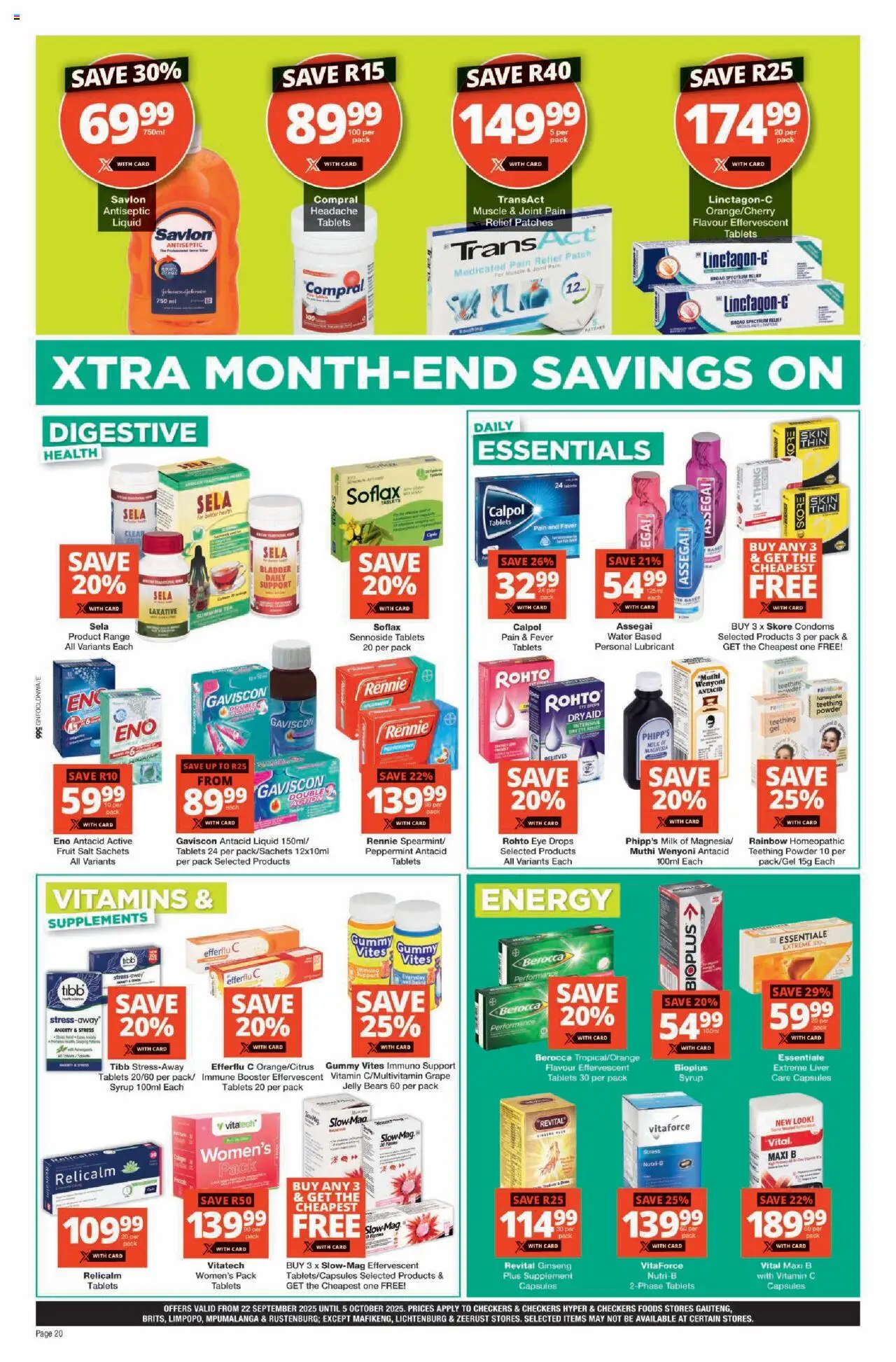 New Checkers catalogue – valid from 22.09.2025 | Page: 20 | Products: Drone, Powder, Syrup, Water