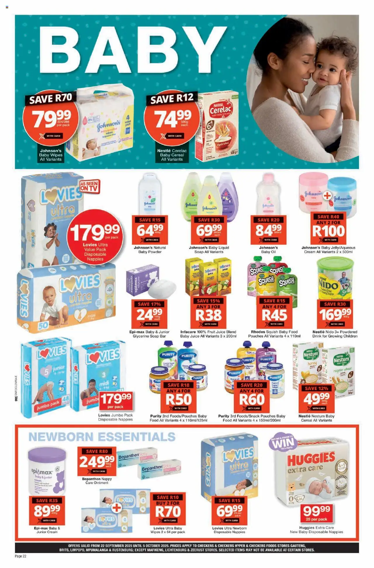 New Checkers catalogue – valid from 22.09.2025 | Page: 22 | Products: Fragrance, Juice, Baby food, Fruit