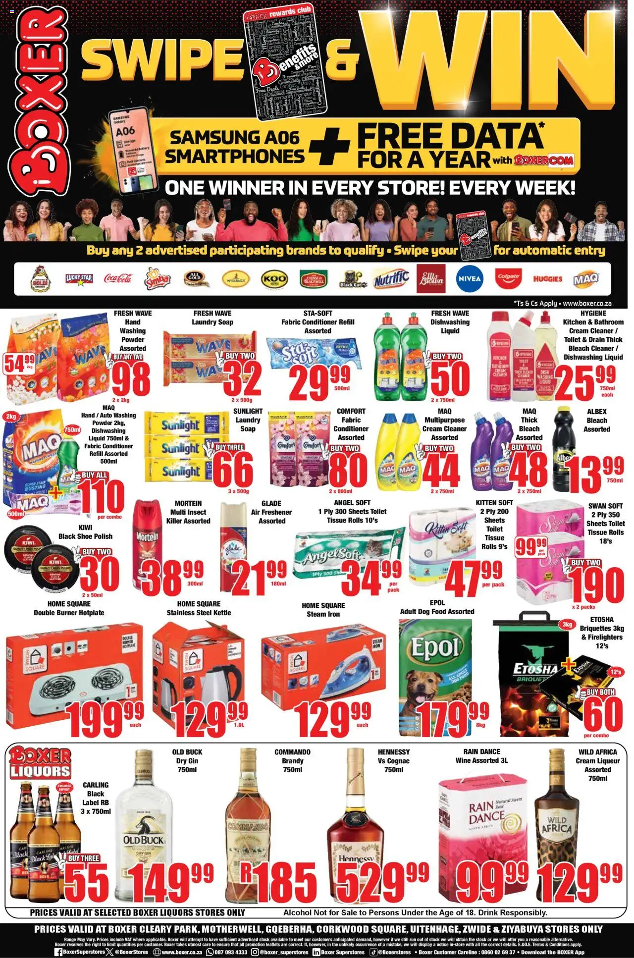 New Boxer catalogue – valid from 22.09.2025 | Page: 12 | Products: Air freshener, Bleach, Gin, Kiwi