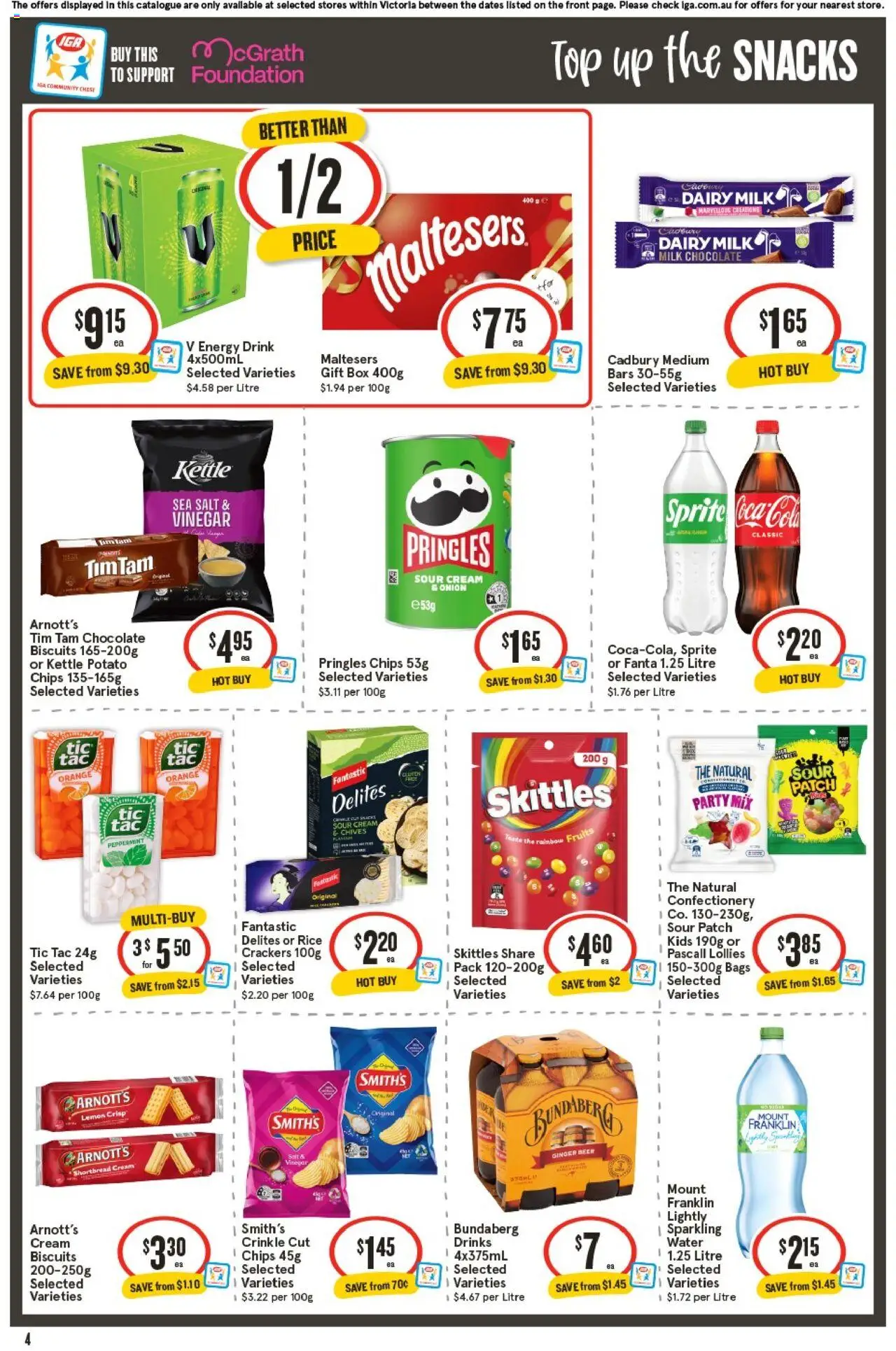 IGA catalogue - valid from 24.09.2025 | Page: 4 | Products: Dairy, Biscuits, Water, Salt